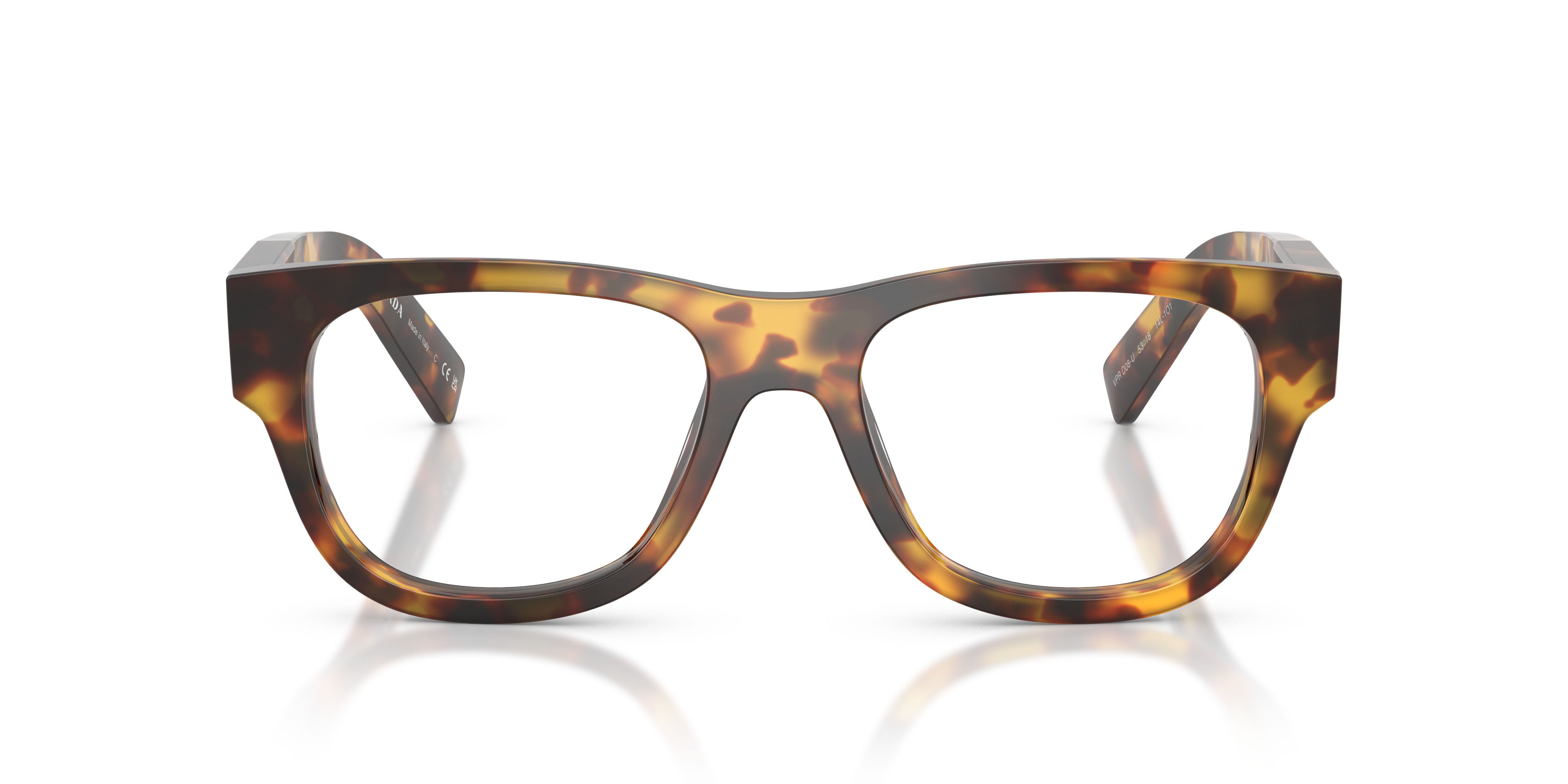 Eyeglasses Prada PR D08VU (14L1O1) color havana miele shape square lenses lente demo
