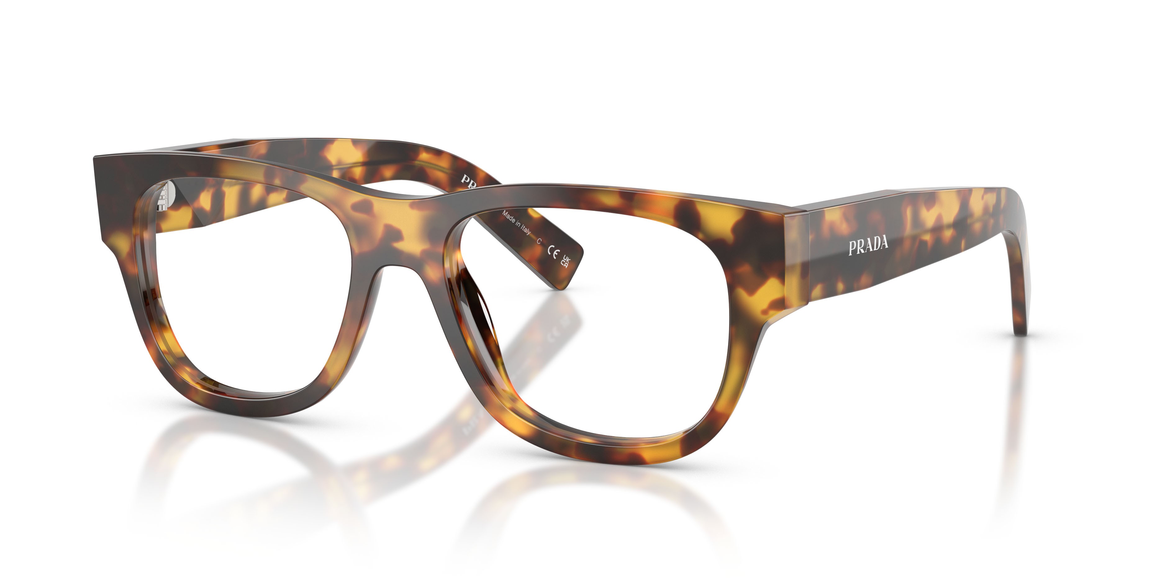 Eyeglasses Prada PR D08VU (14L1O1) color havana miele shape square lenses lente demo