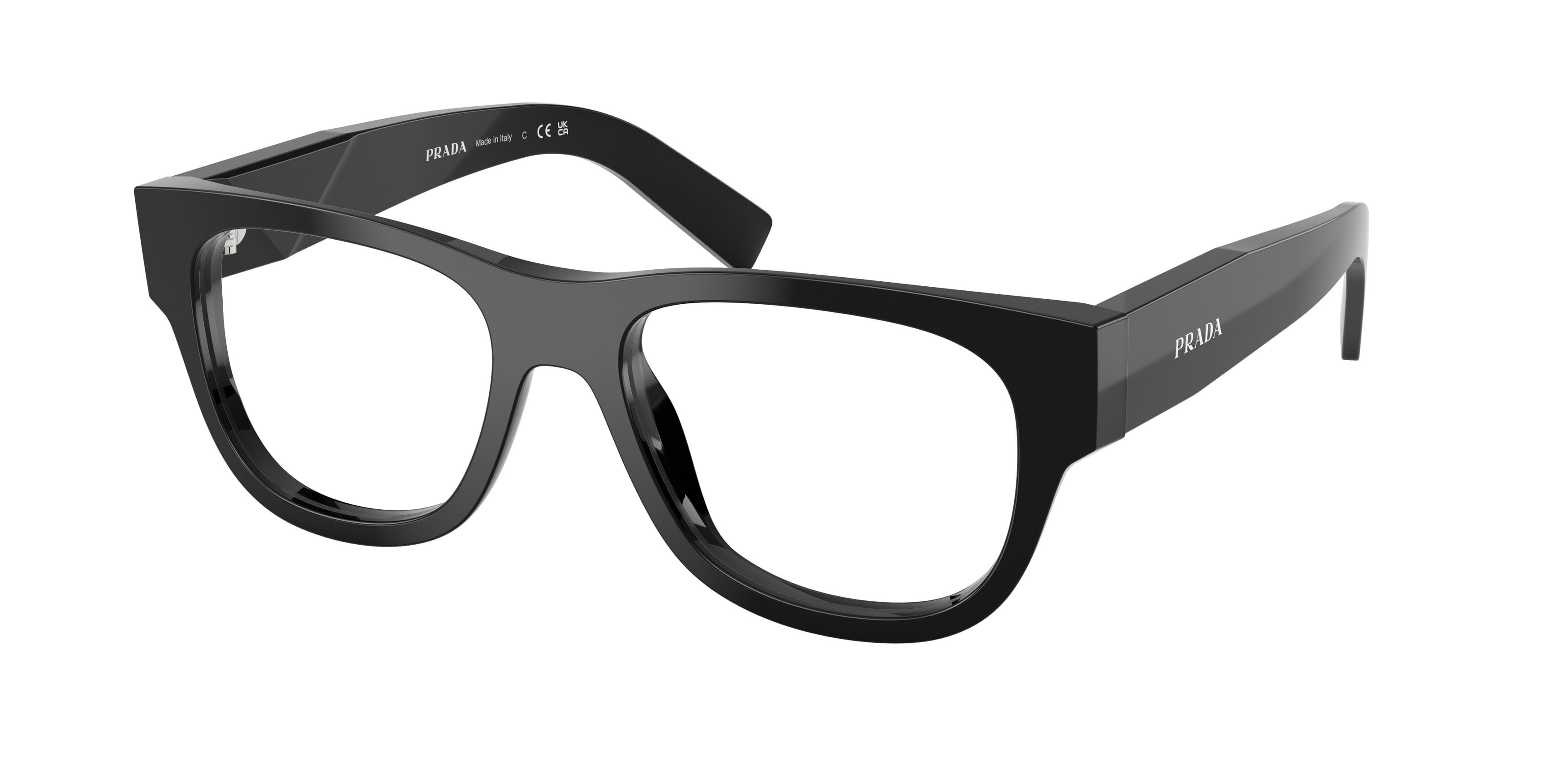 Eyeglasses Prada PR D08VU (16K1O1) color nero shape square lenses lente demo