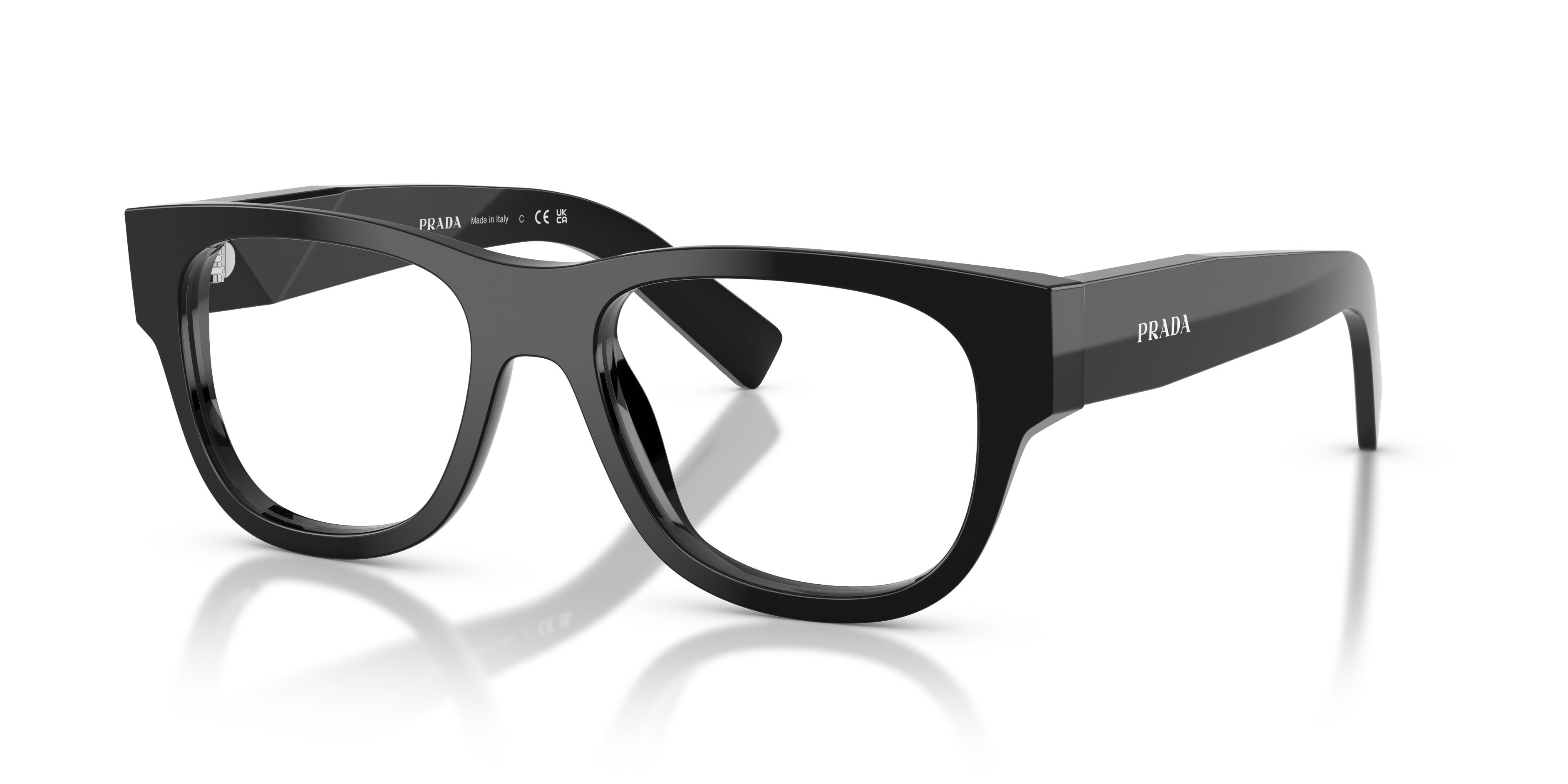 Eyeglasses Prada PR D08VU (16K1O1) color nero shape square lenses lente demo