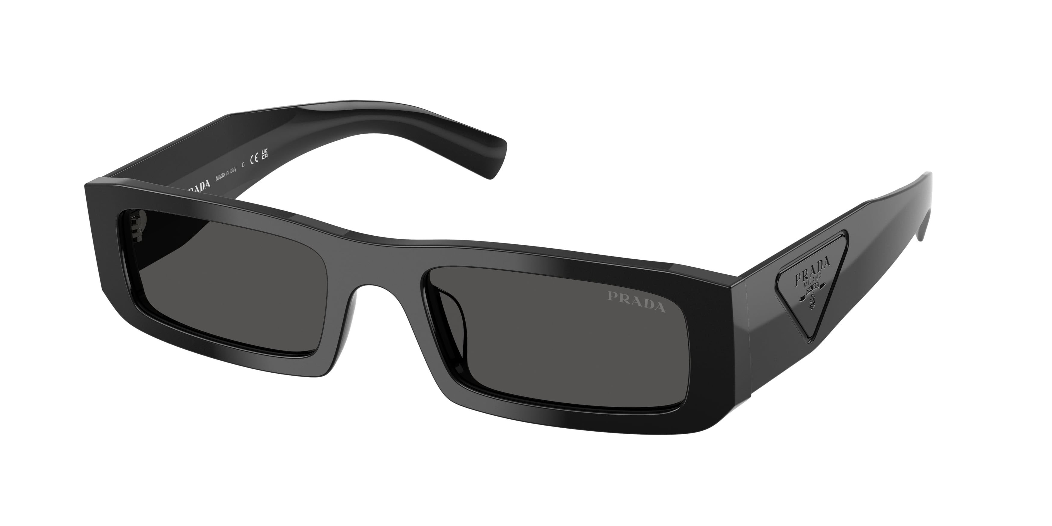 Occhiali da sole Prada PR D09SD (16K08Z) colore nero forma rettangolare lenti grigio scuro