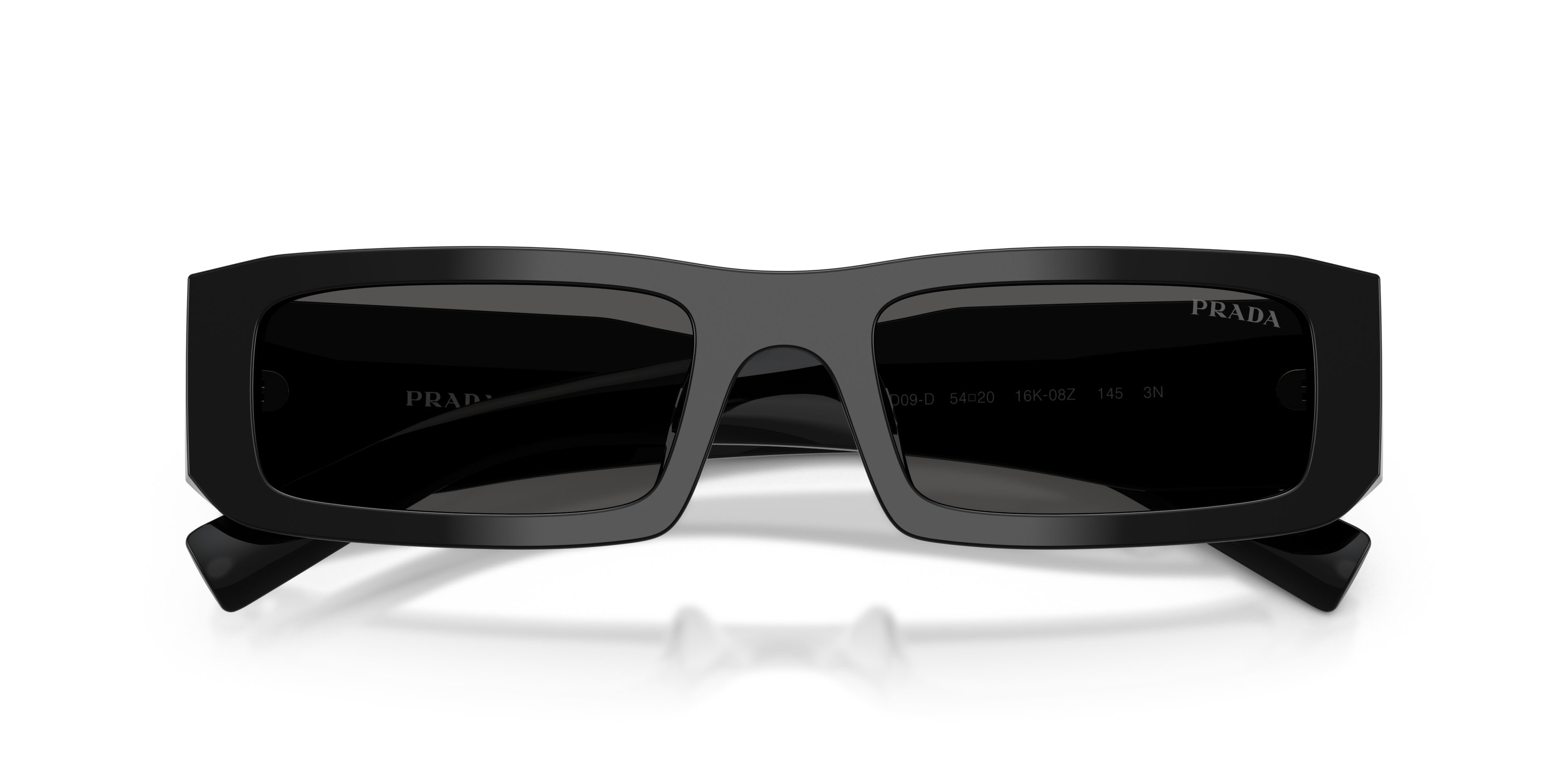 Occhiali da sole Prada PR D09SD (16K08Z) colore nero forma rettangolare lenti grigio scuro