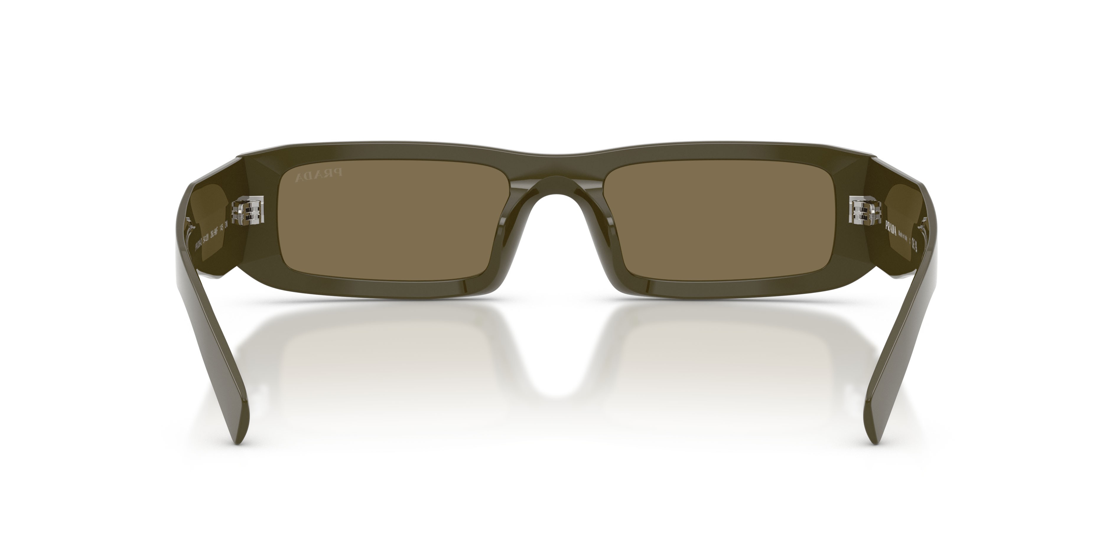 Occhiali da sole Prada PR D09SD (26J90F) colore laurel forma rettangolare lenti marrone chiaro