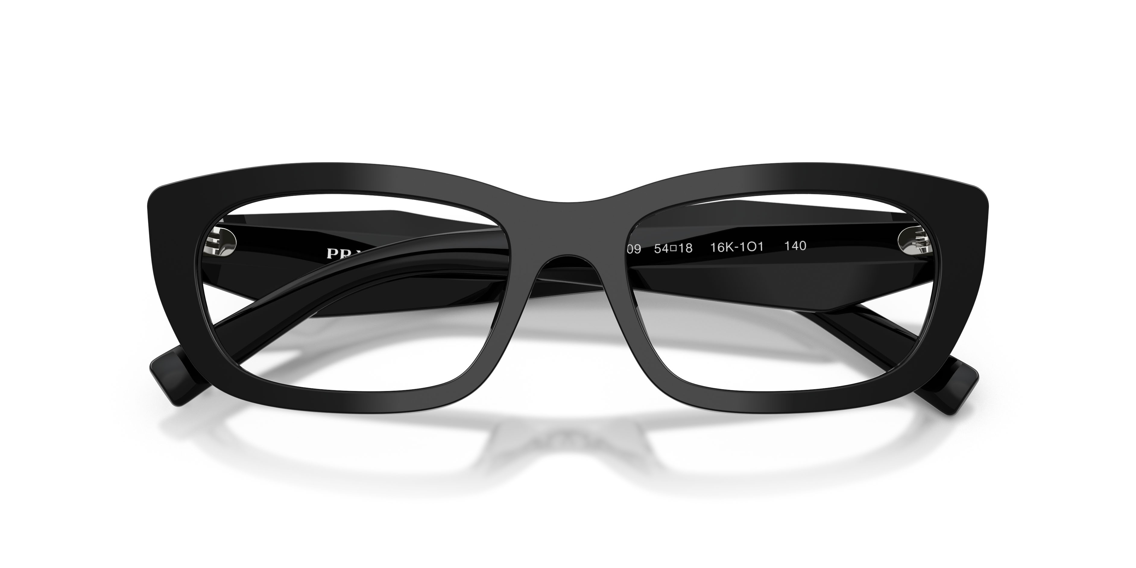 Eyeglasses Prada PR D09V (16K1O1) color nero shape irregular lenses lente demo