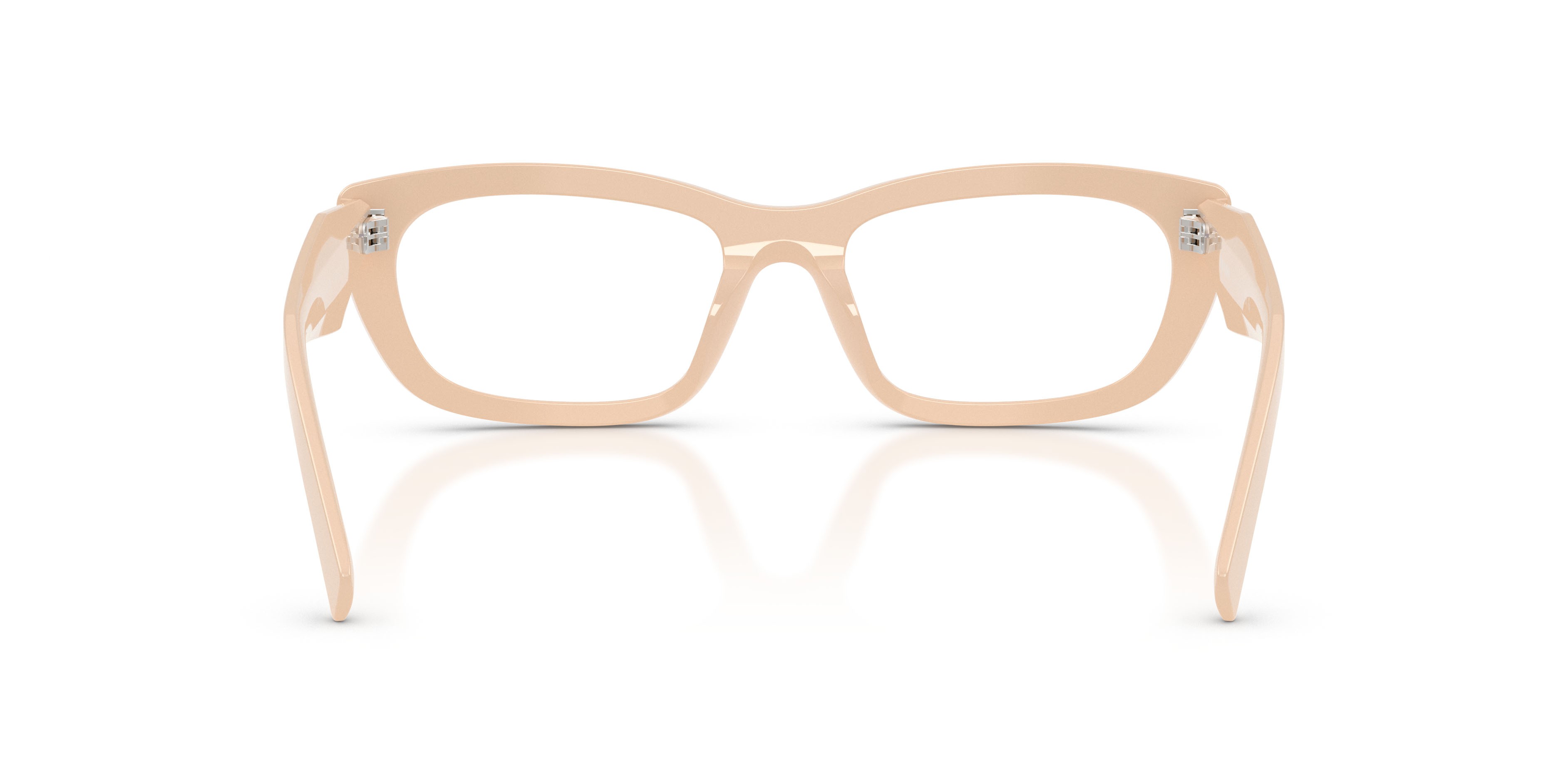 Eyeglasses Prada PR D09V (25B1O1) color beige polvere shape irregular lenses lente demo