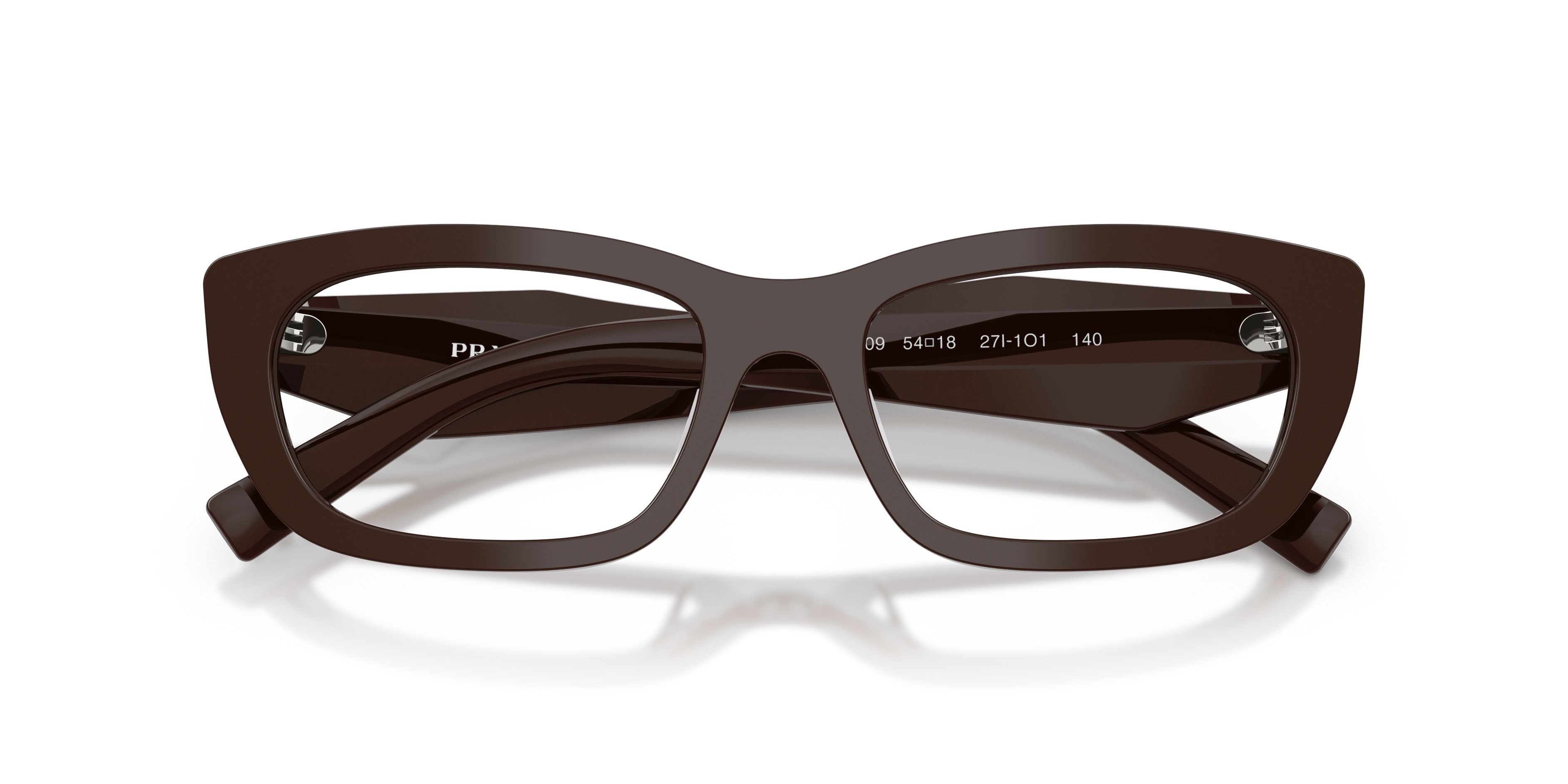 Eyeglasses Prada PR D09V (27I1O1) color cigar shape irregular lenses lente demo