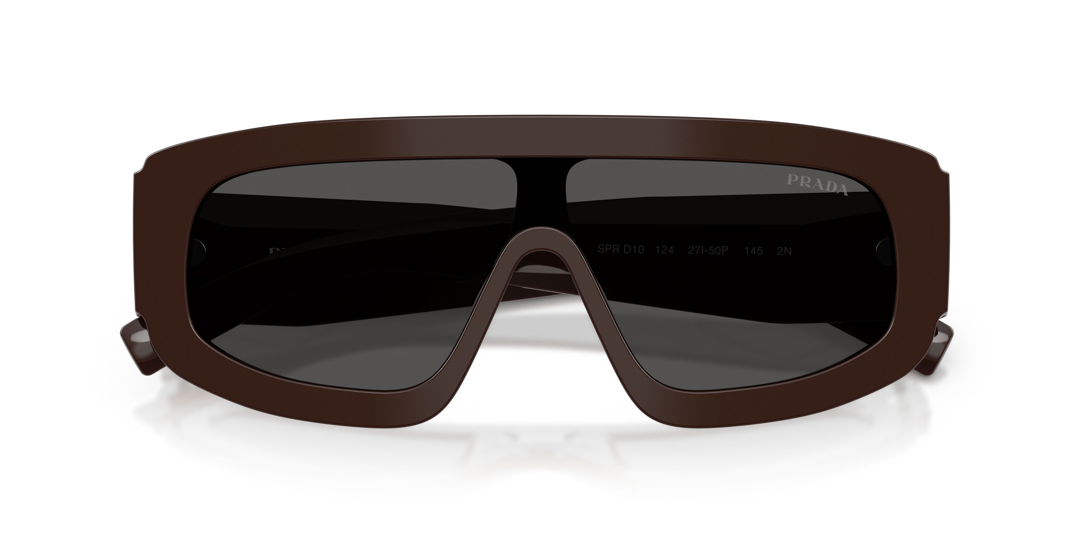 Occhiali da sole Prada PR D10S (27I50P) colore cigar forma irregolare lenti miele scuro