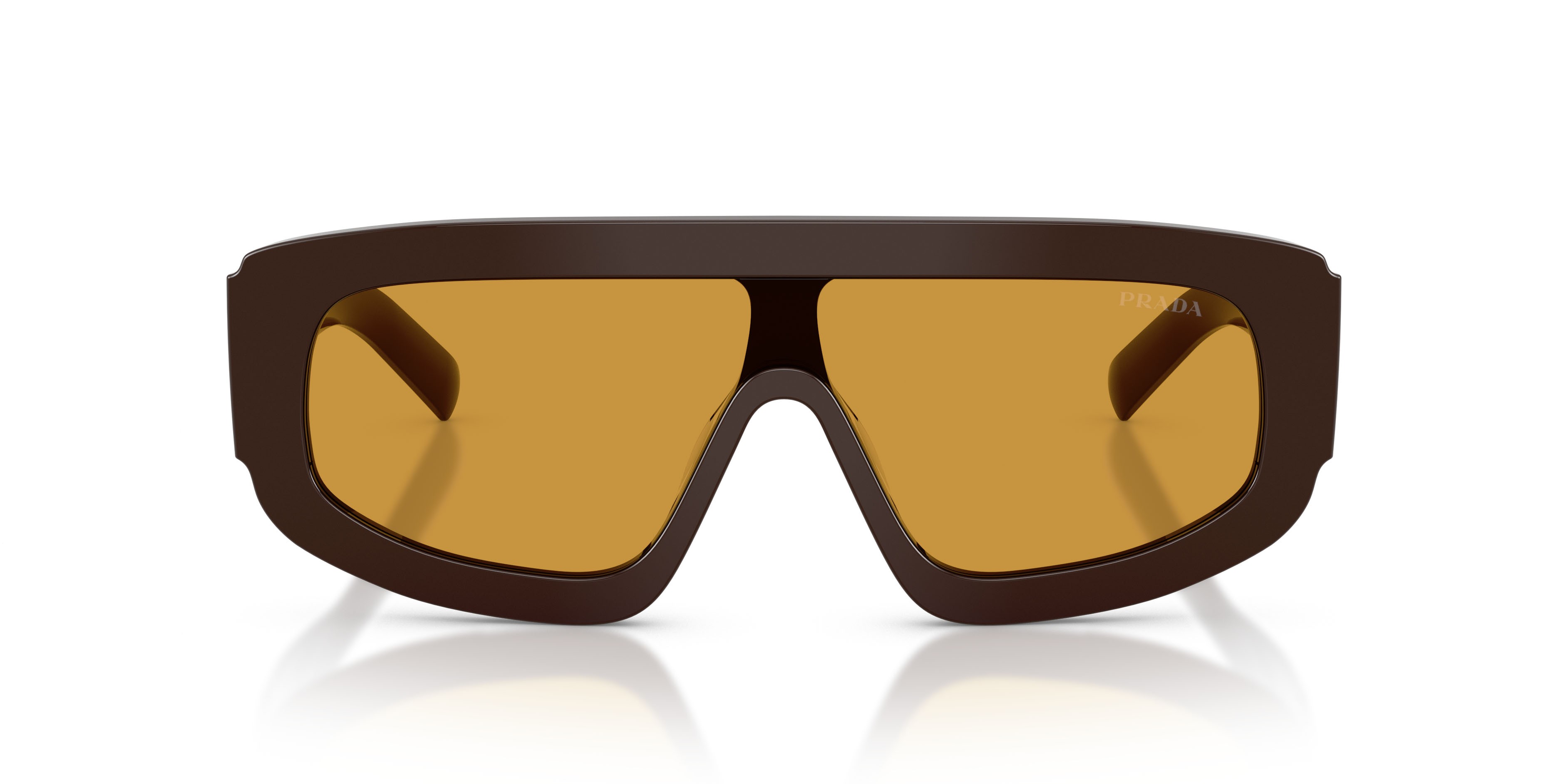 Occhiali da sole Prada PR D10S (27I50P) colore cigar forma irregolare lenti miele scuro