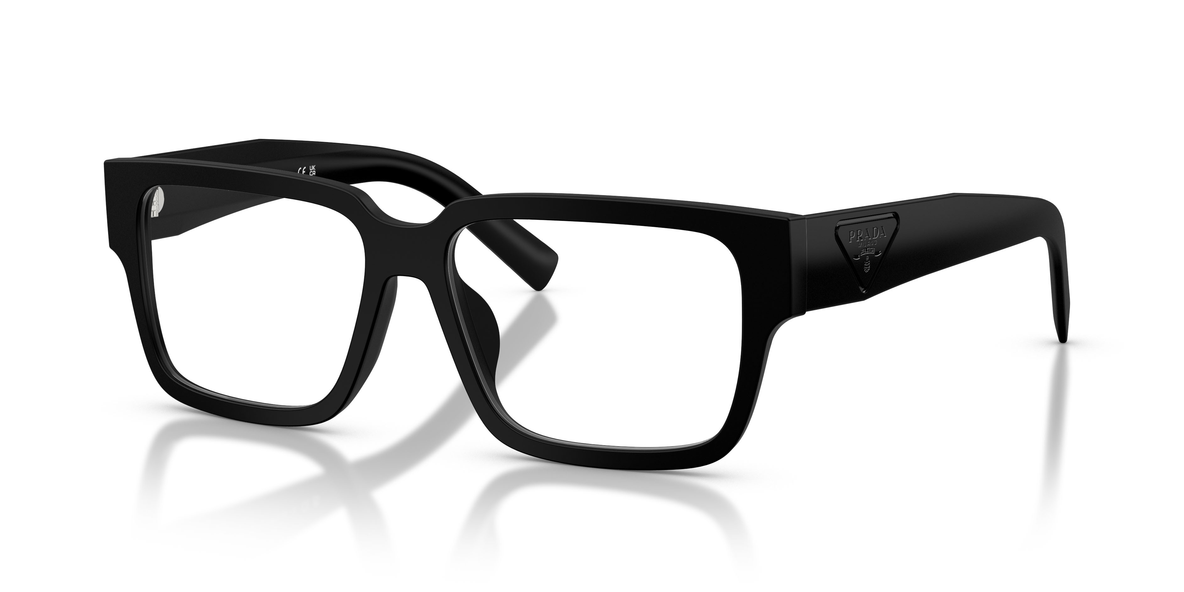 Eyeglasses Prada PR D10VD (12P1O1) color nero opaco shape rectangle lenses lente demo