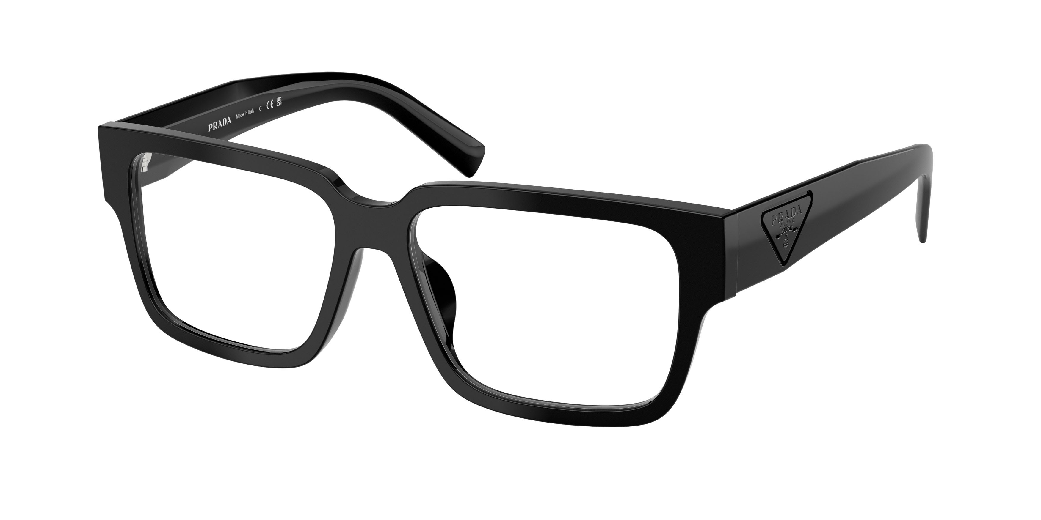 Eyeglasses Prada PR D10VD (16K1O1) color nero shape rectangle lenses lente demo