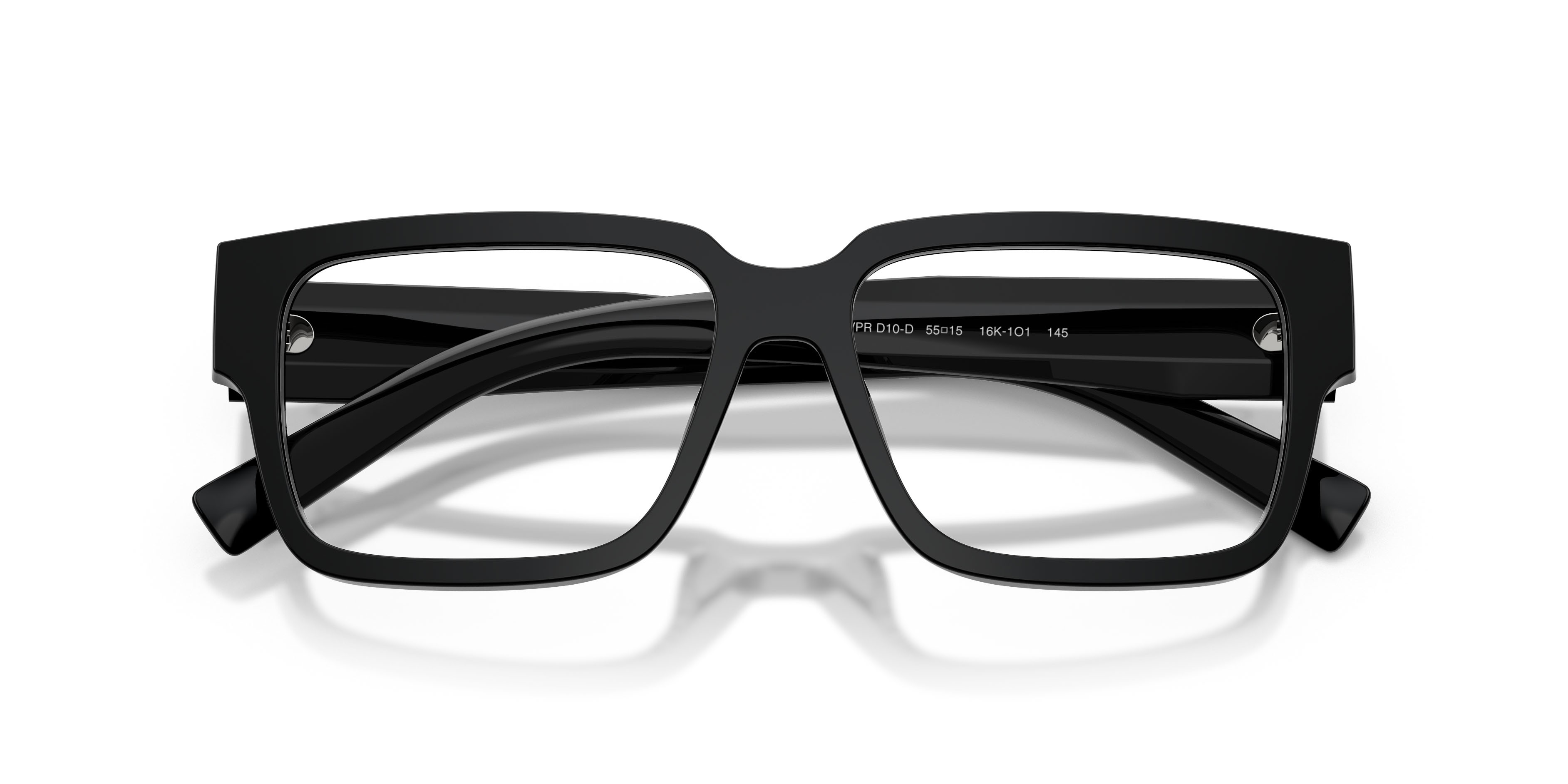 Eyeglasses Prada PR D10VD (16K1O1) color nero shape rectangle lenses lente demo