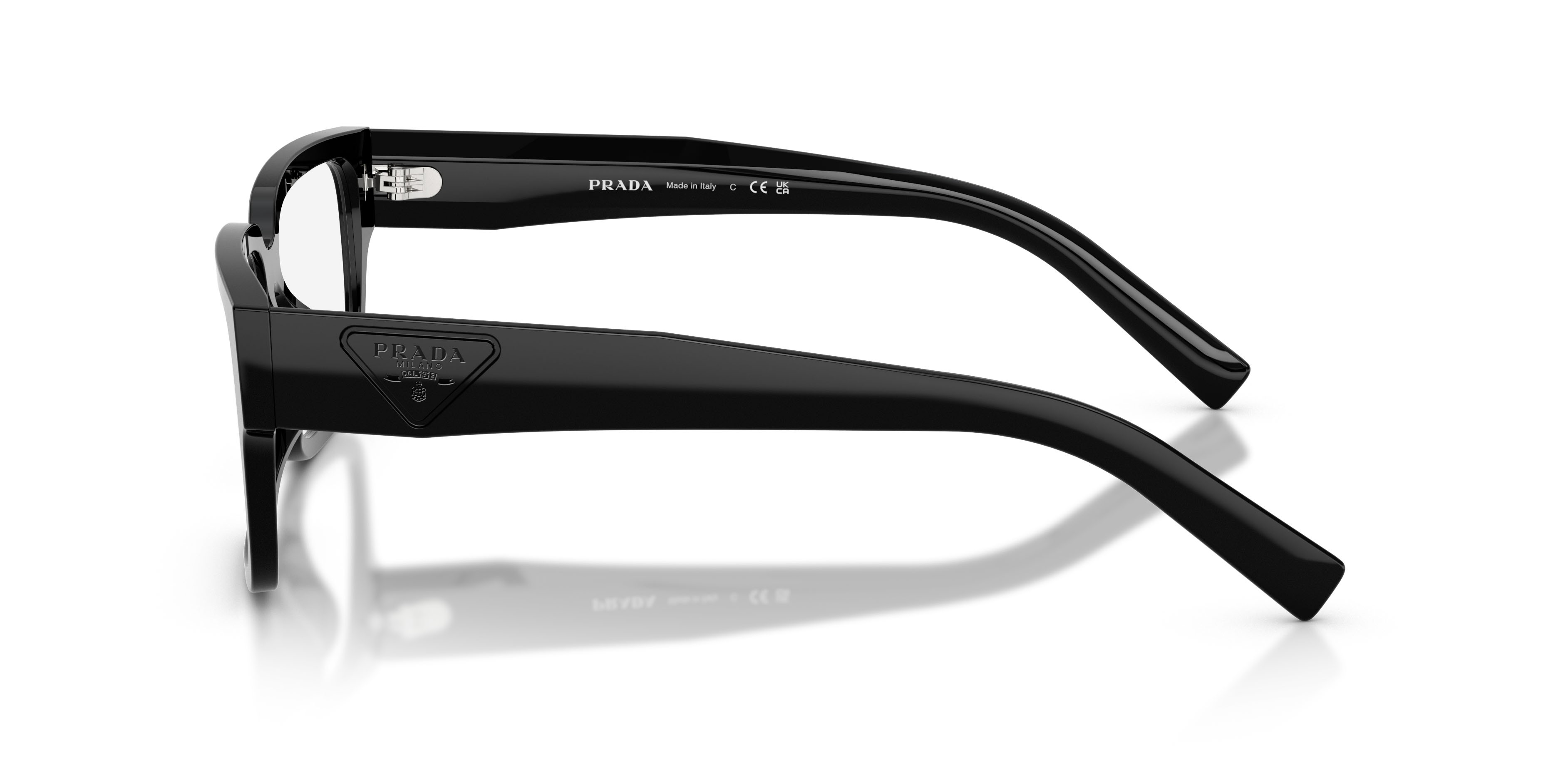 Eyeglasses Prada PR D10VD (16K1O1) color nero shape rectangle lenses lente demo