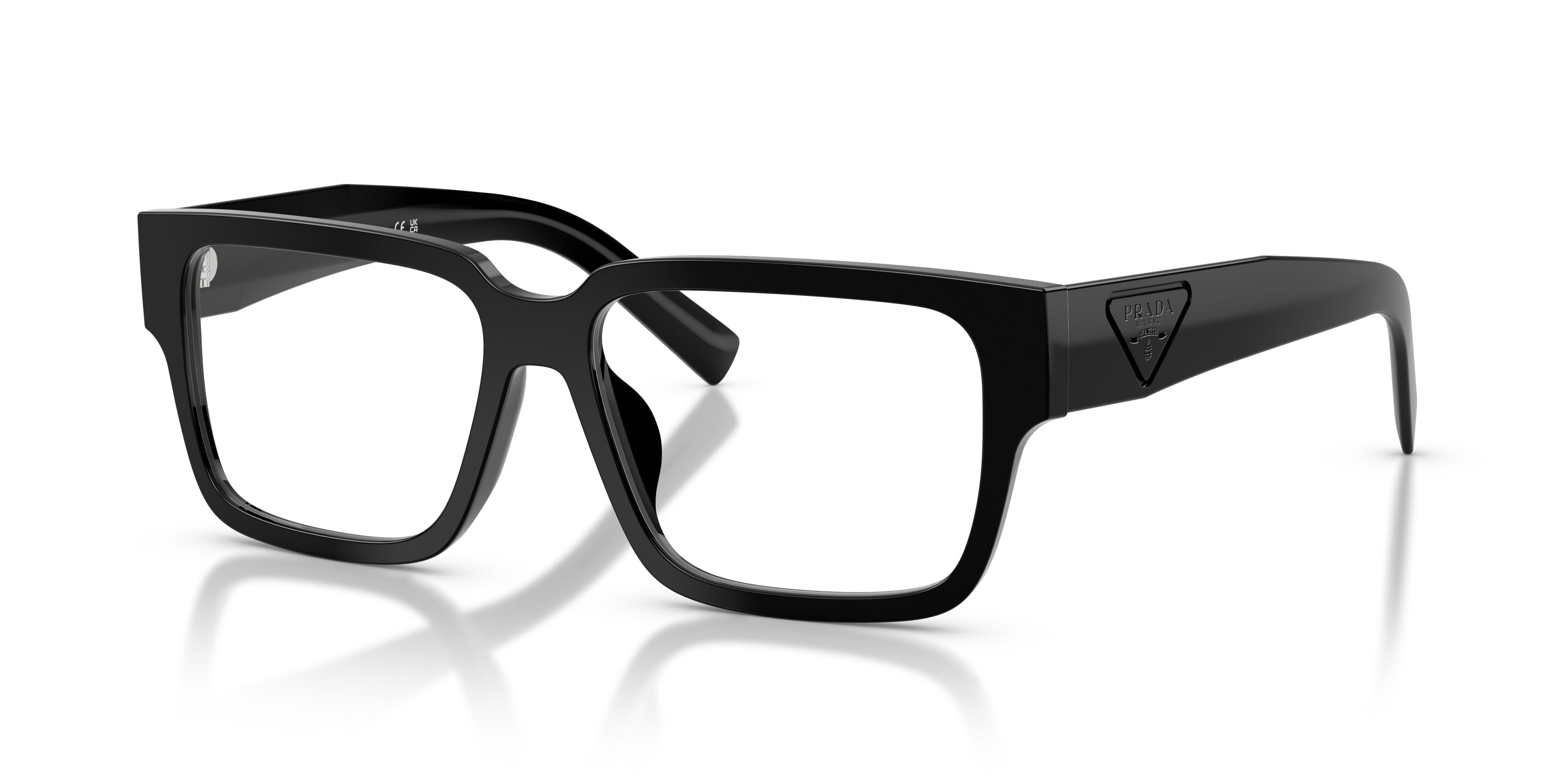 Eyeglasses Prada PR D10VD (16K1O1) color nero shape rectangle lenses lente demo