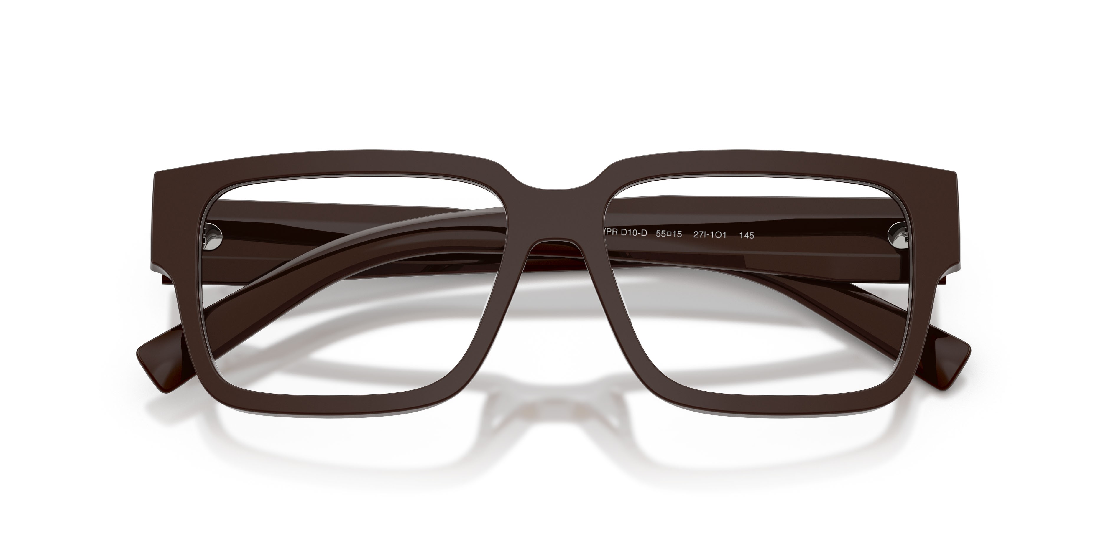 Eyeglasses Prada PR D10VD (27I1O1) color cigar shape rectangle lenses lente demo