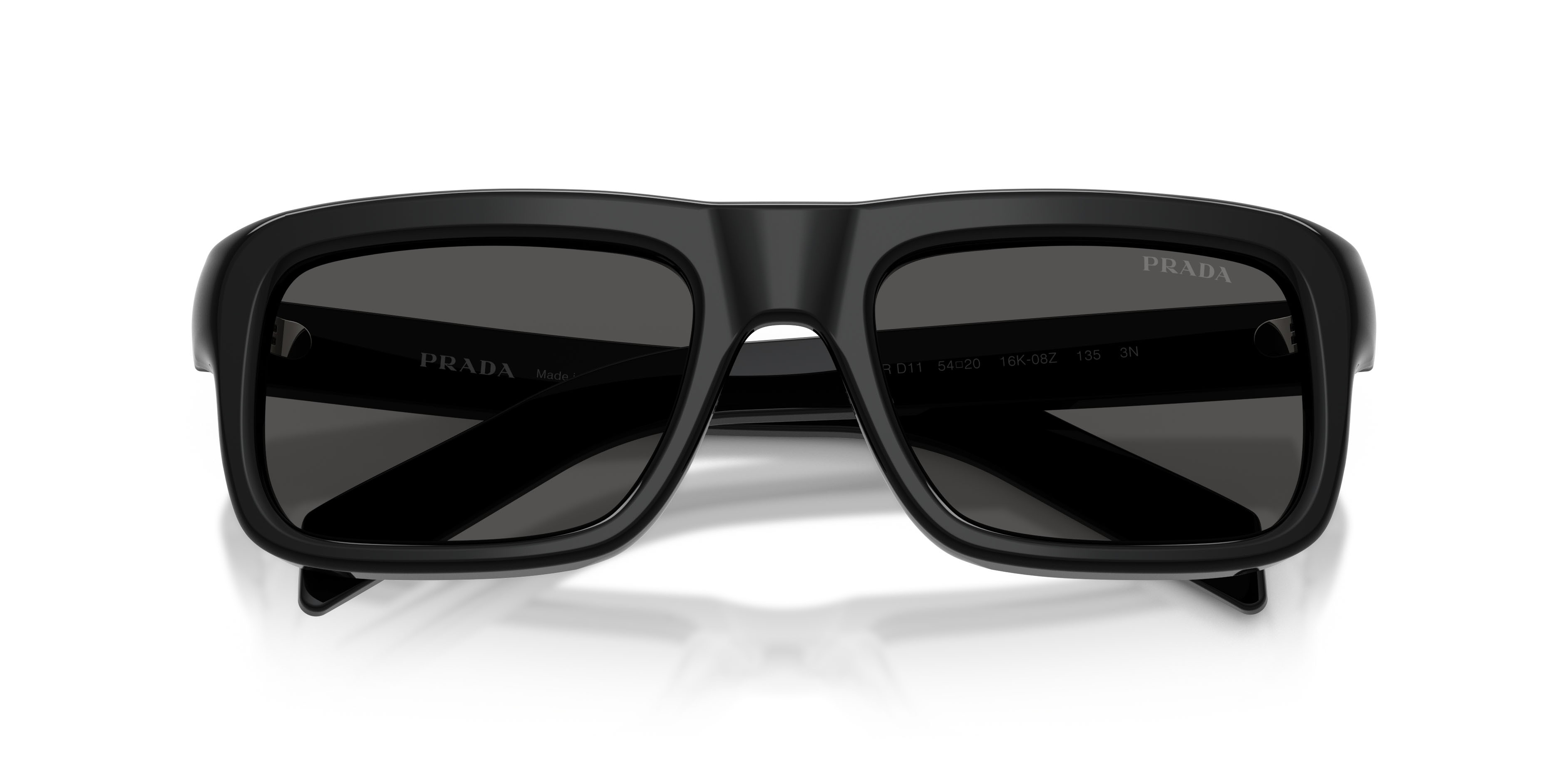 Occhiali da sole Prada PR D11S (16K08Z) colore nero forma rettangolare lenti grigio scuro