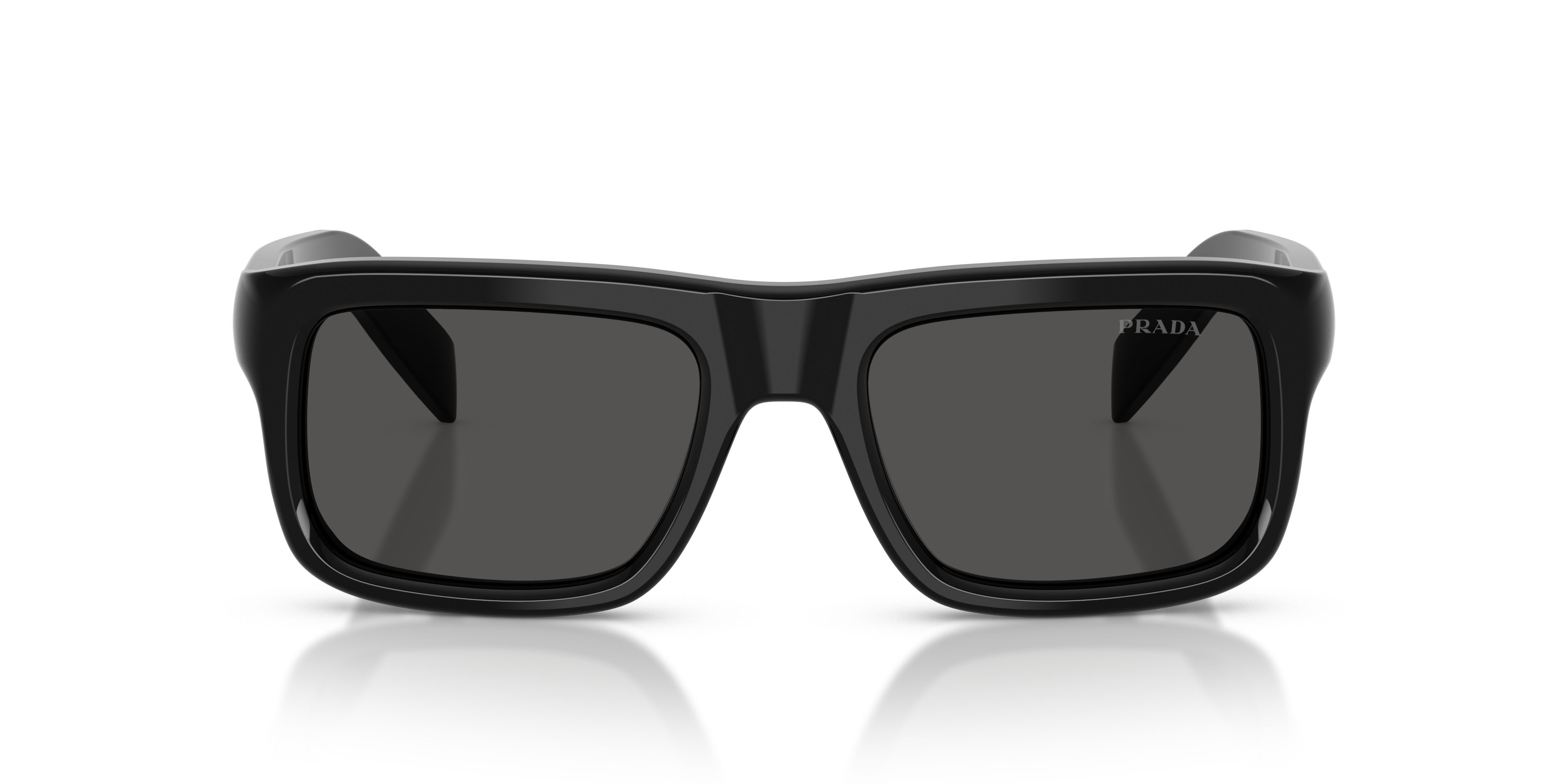 Occhiali da sole Prada PR D11S (16K08Z) colore nero forma rettangolare lenti grigio scuro