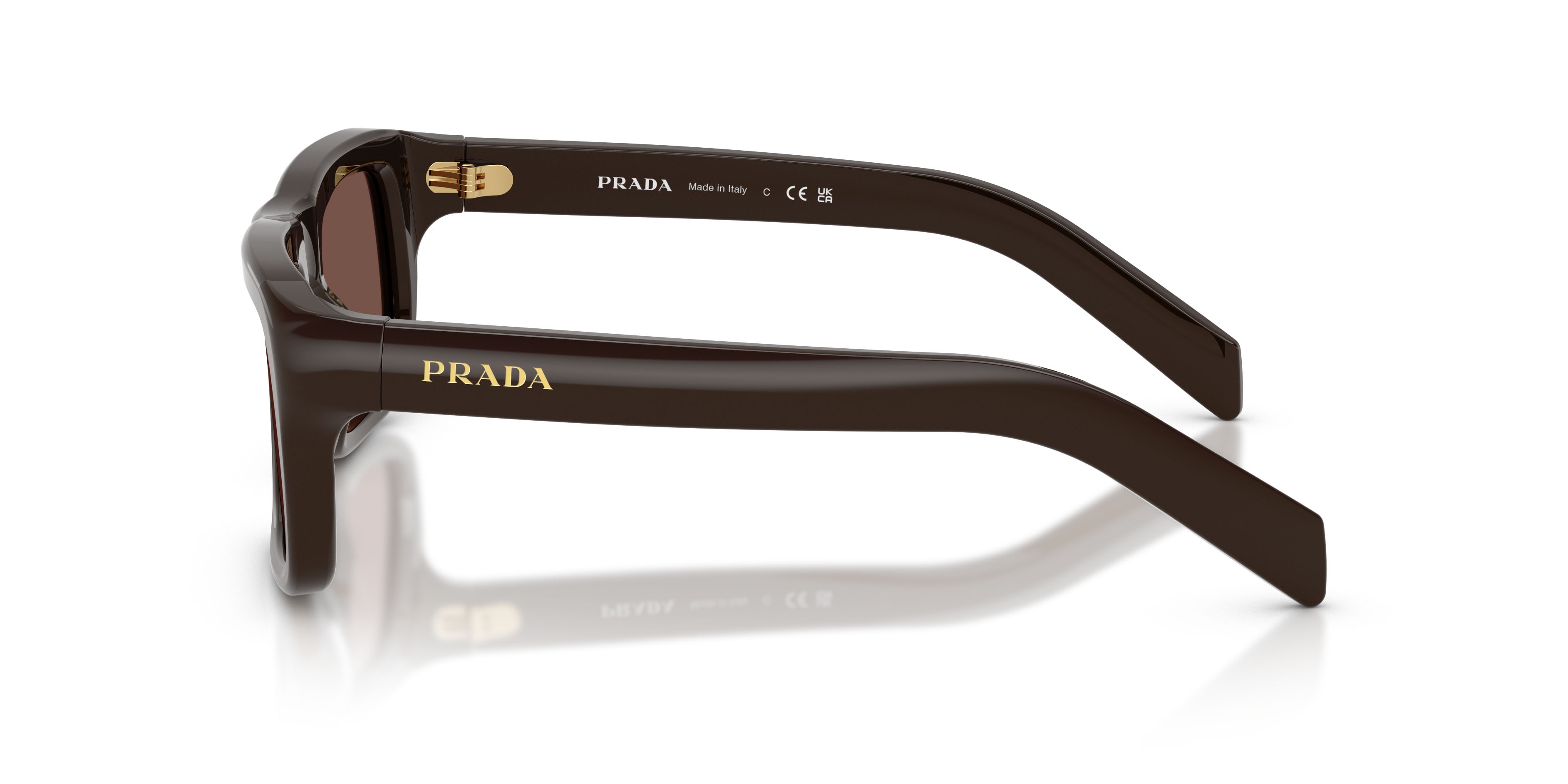 Sunglasses Prada PR D11S (27I90W) color cigar shape rectangle lenses cioccolato nero