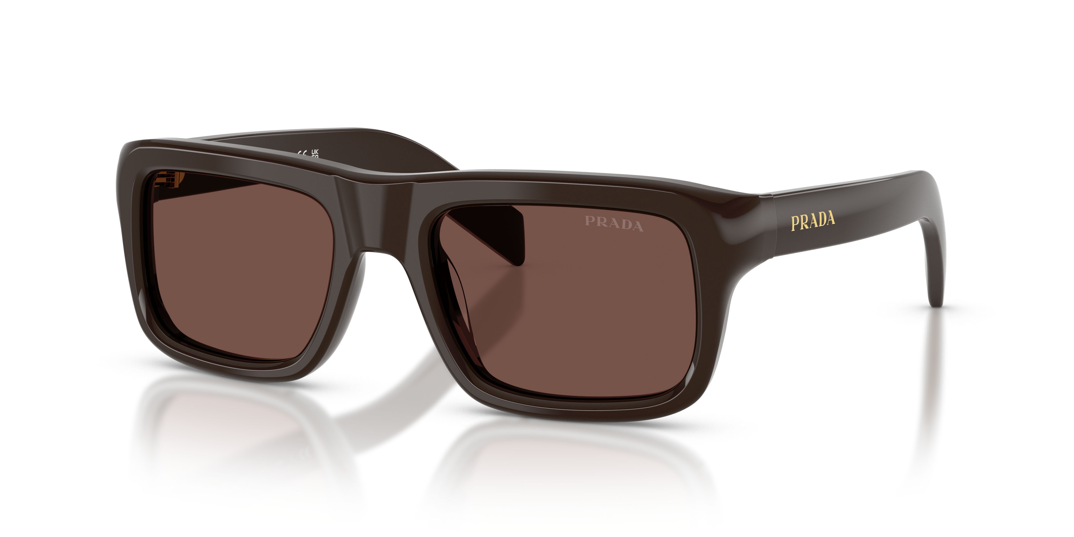Sunglasses Prada PR D11S (27I90W) color cigar shape rectangle lenses cioccolato nero