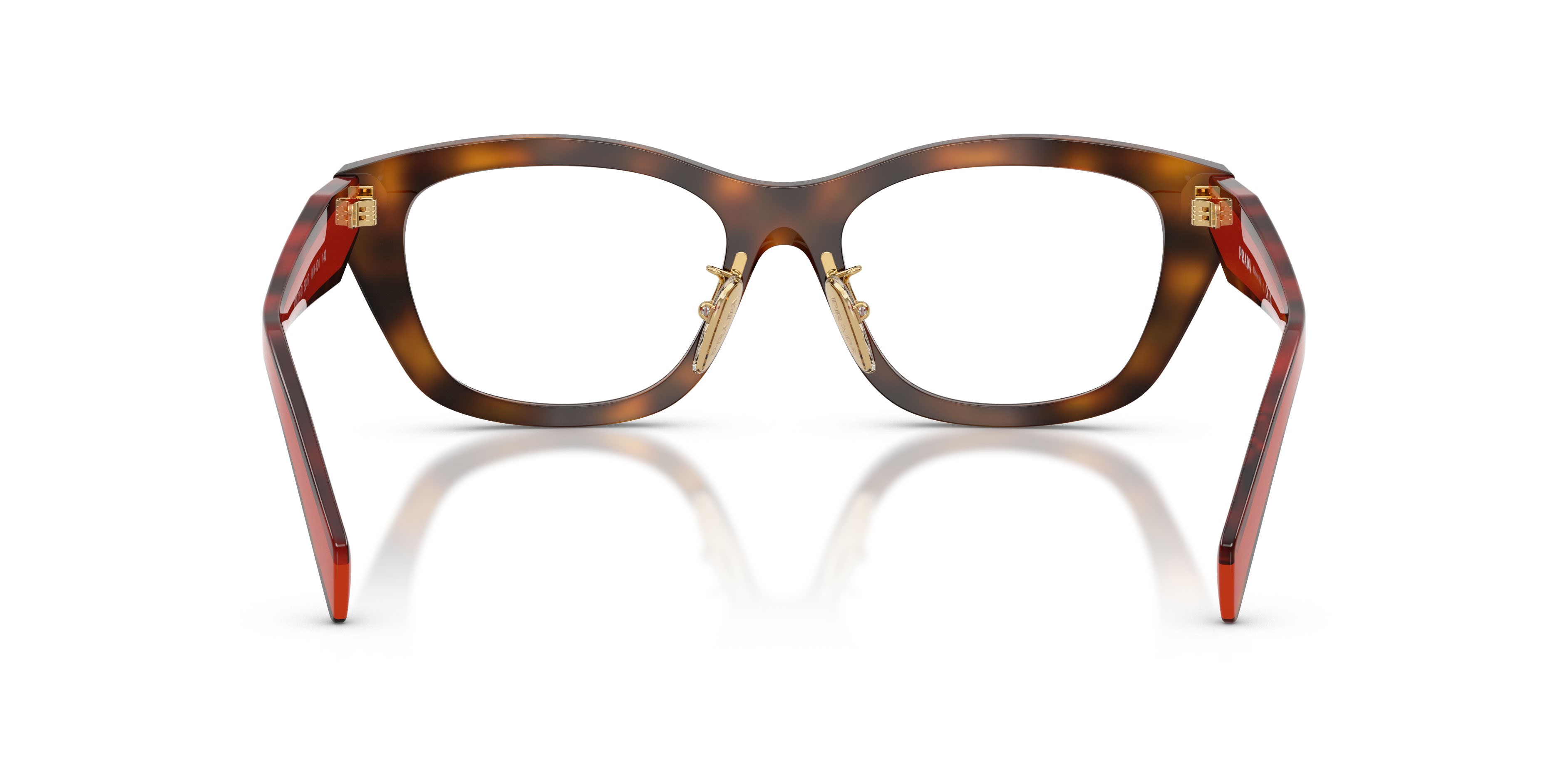 Eyeglasses Prada PR D11VD (01K1O1) color havana juniper shape irregular lenses lente demo