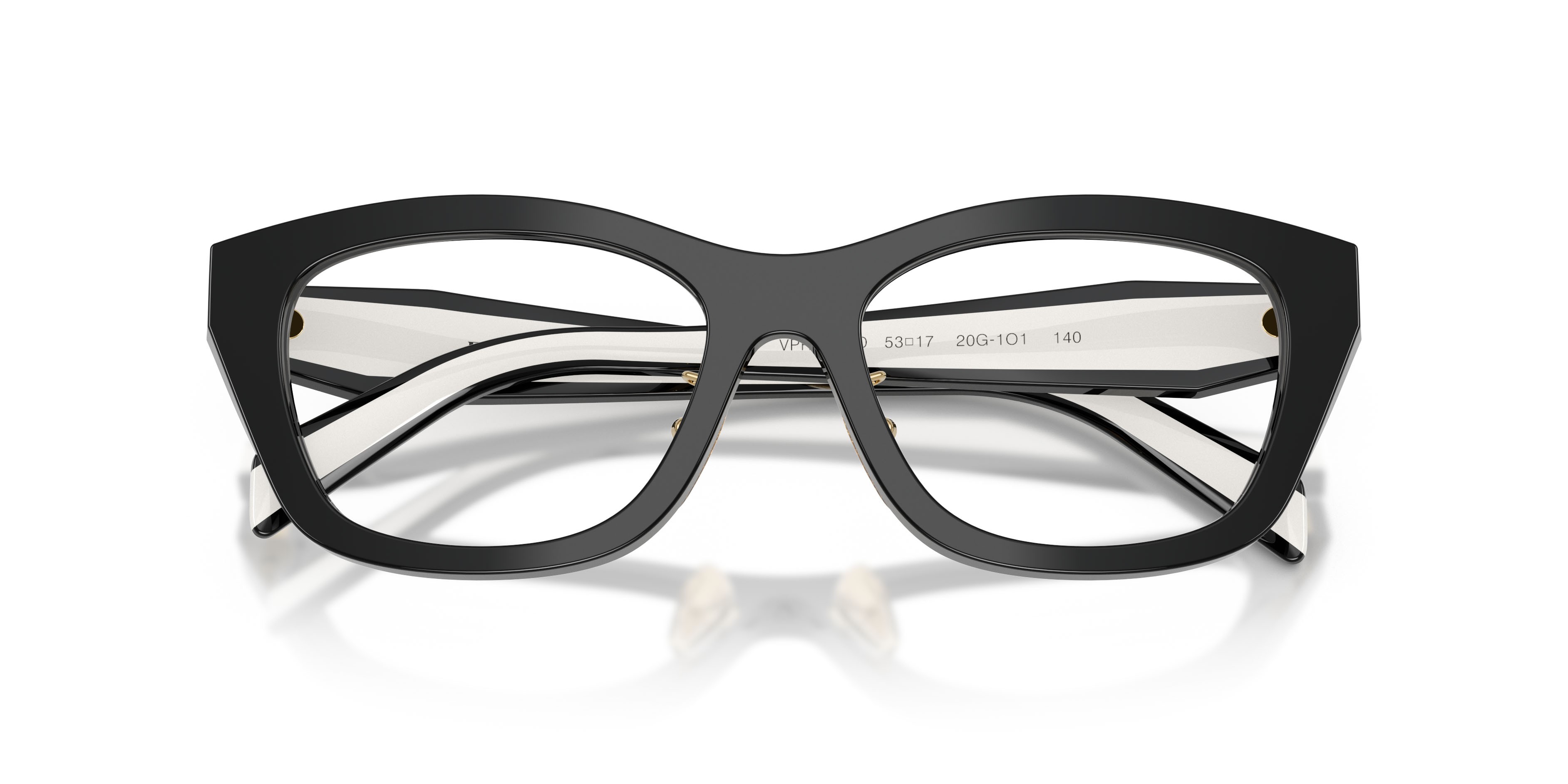 Eyeglasses Prada PR D11VD (20G1O1) color nero shape irregular lenses lente demo
