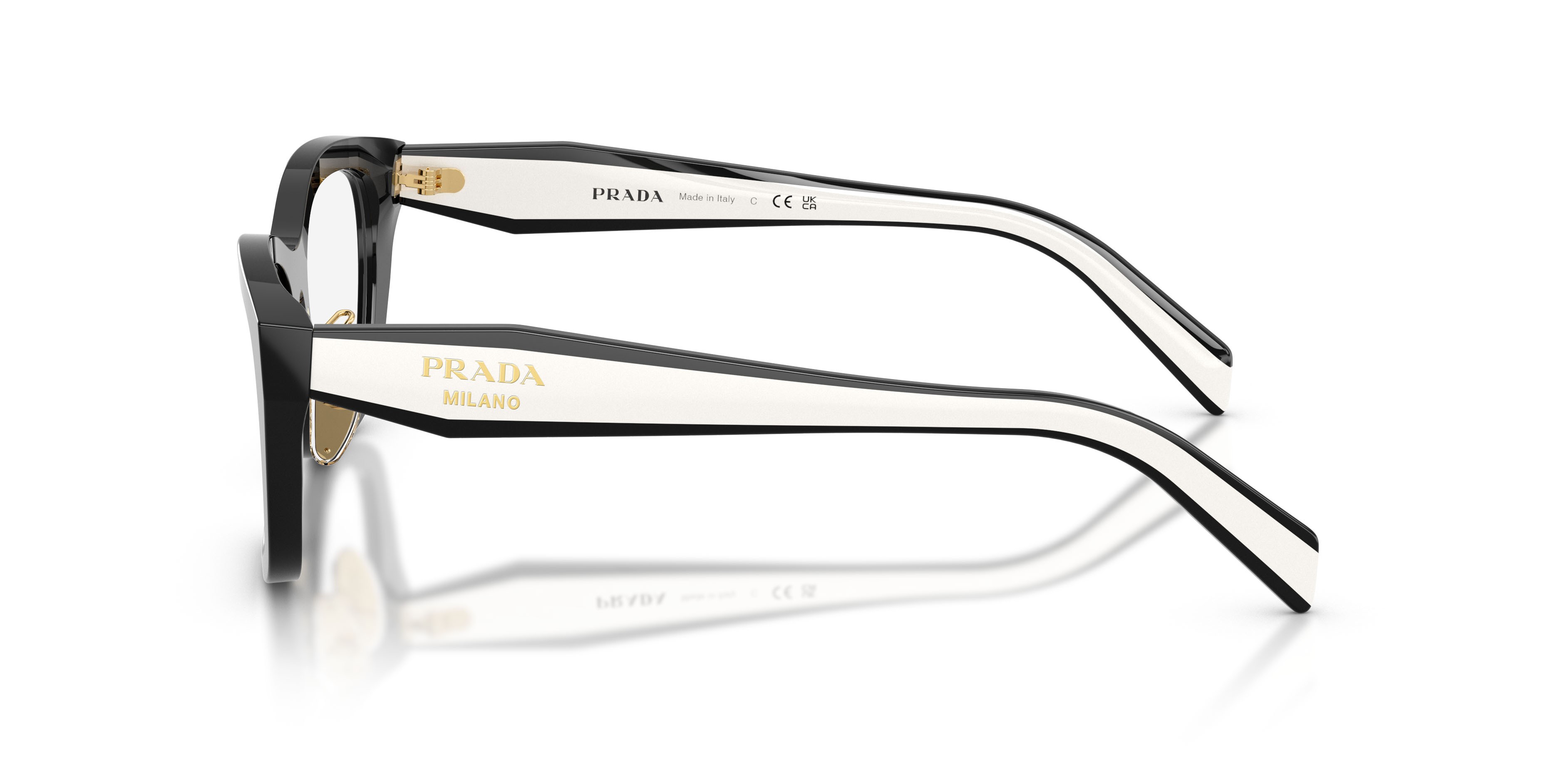 Eyeglasses Prada PR D11VD (20G1O1) color nero shape irregular lenses lente demo