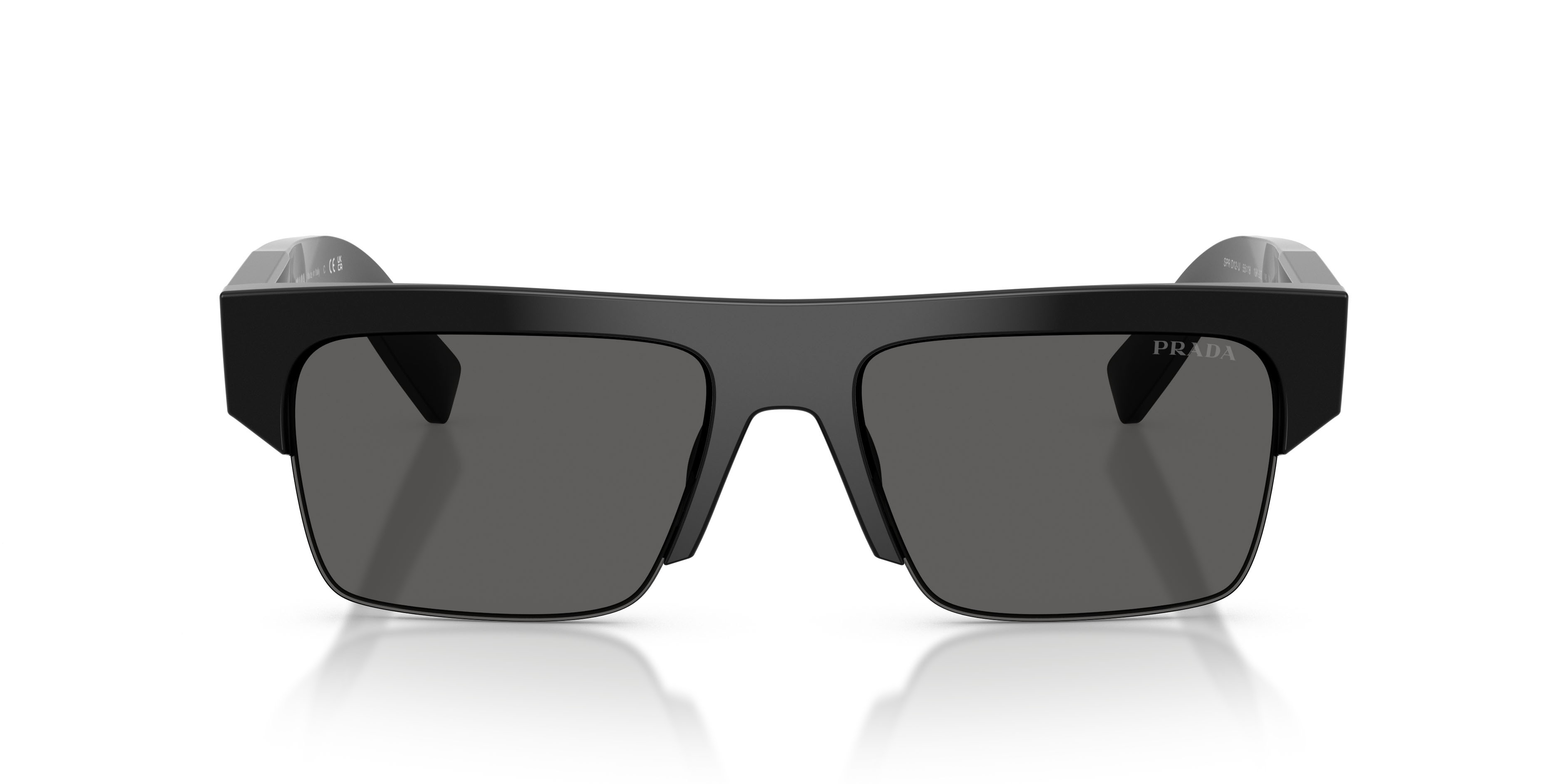 Occhiali da sole Prada PR D12SU (16K20Z) colore nero forma rettangolare lenti ardesia/antiriflesso
