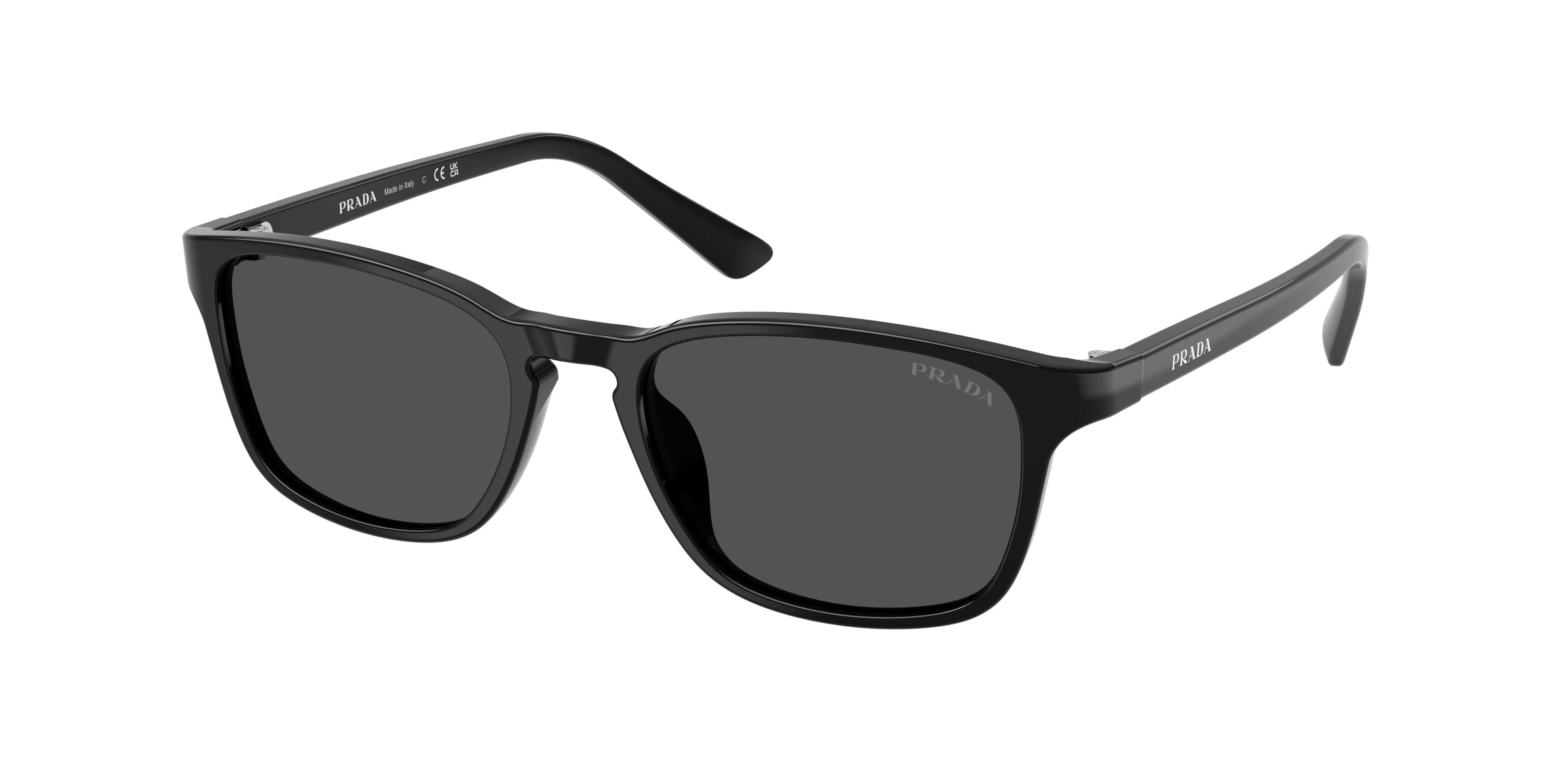 Occhiali da sole Prada PR D13SU (16K08Z) colore nero forma quadrato lenti grigio scuro
