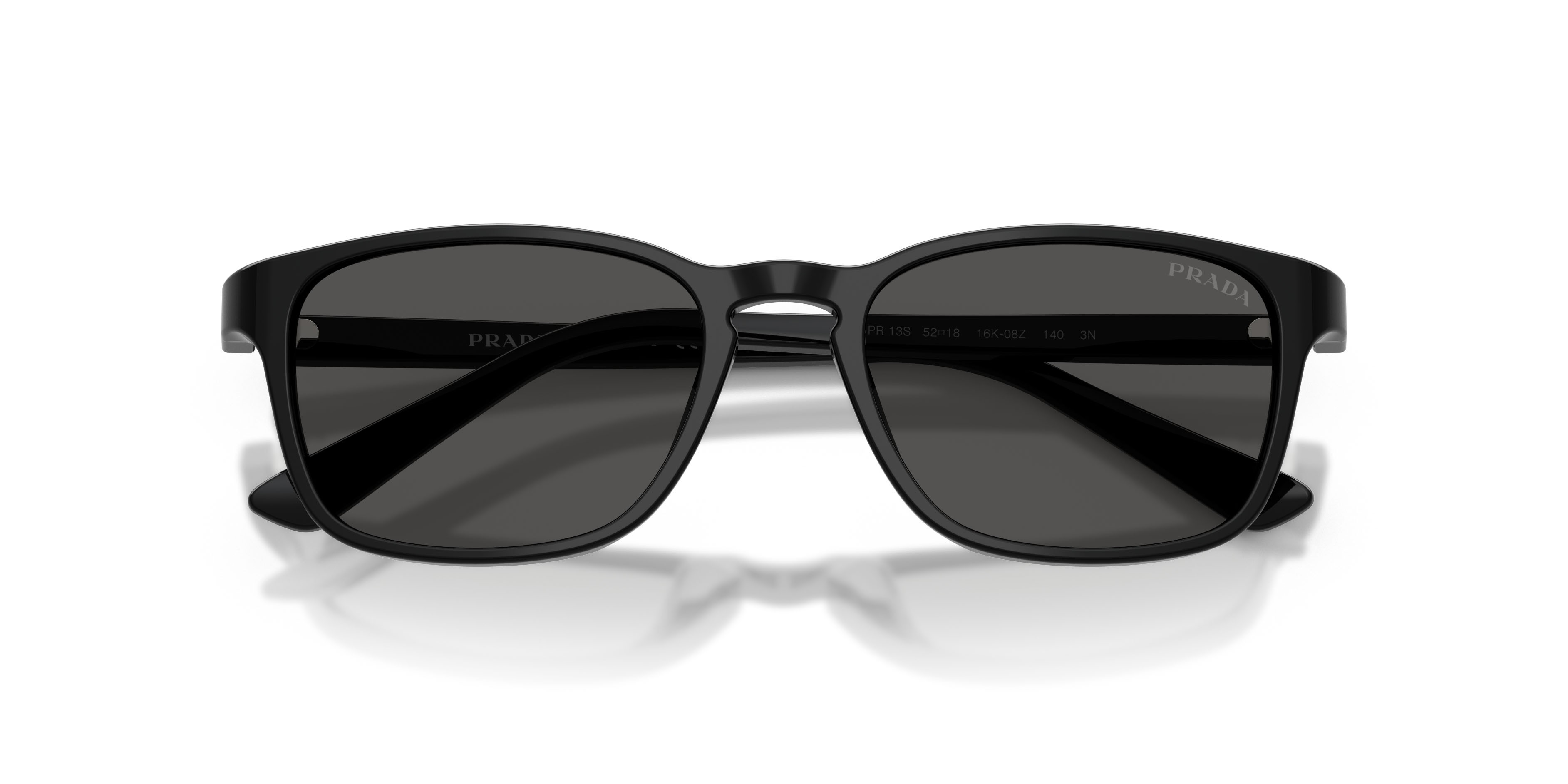 Occhiali da sole Prada PR D13SU (16K08Z) colore nero forma quadrato lenti grigio scuro