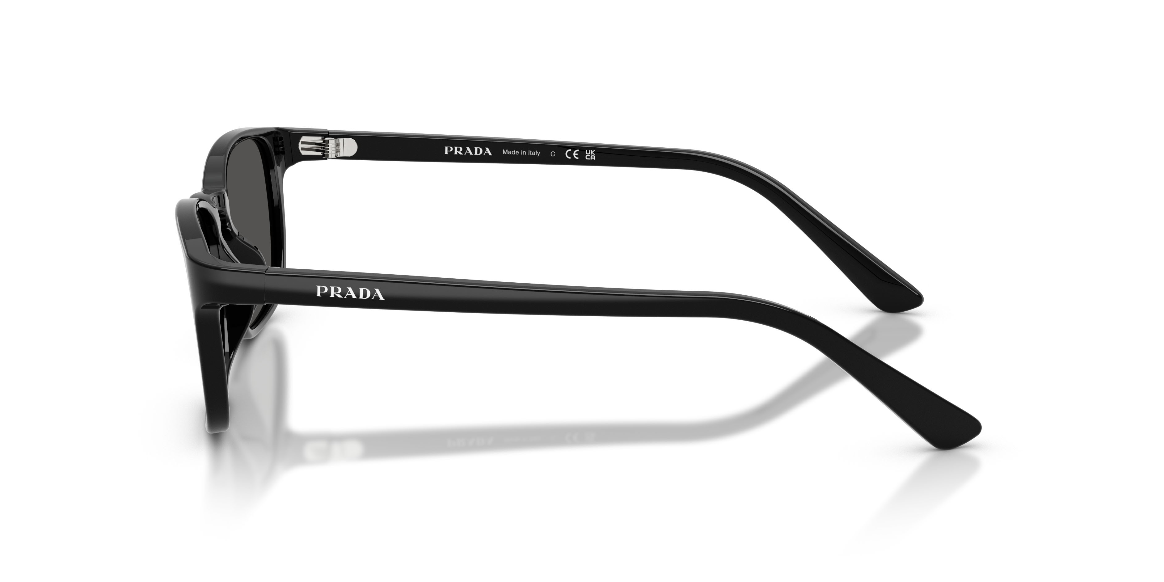 Occhiali da sole Prada PR D13SU (16K08Z) colore nero forma quadrato lenti grigio scuro