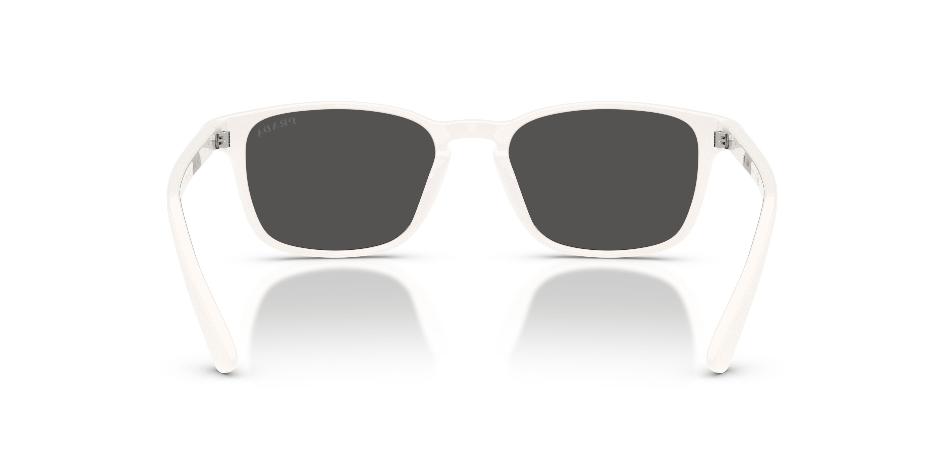 Sunglasses Prada PR D13SU (27M08Z) color bianco shape square lenses grigio scuro