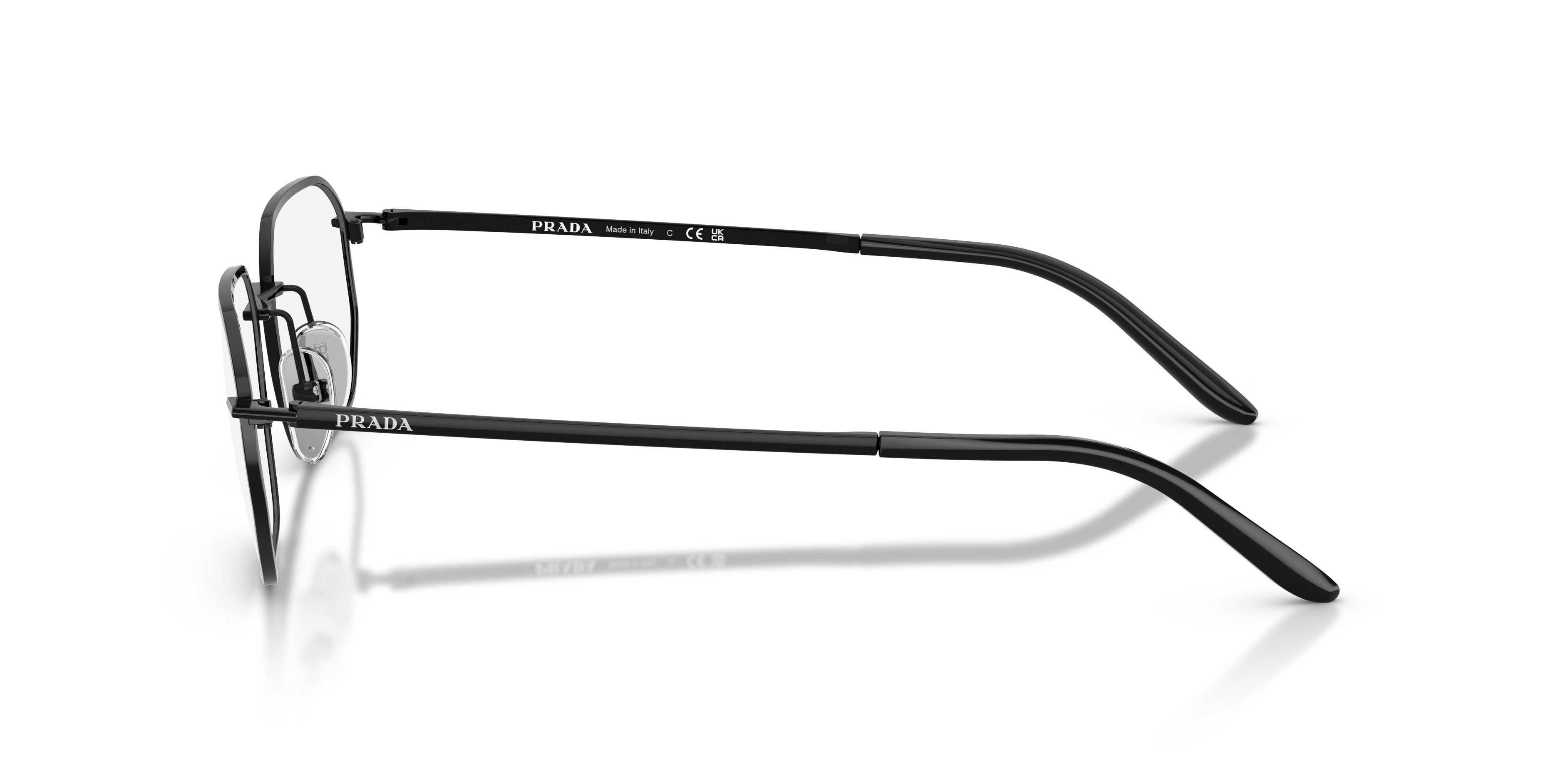 Eyeglasses Prada PR D51V (1AB1O1) color nero shape irregular lenses lente demo