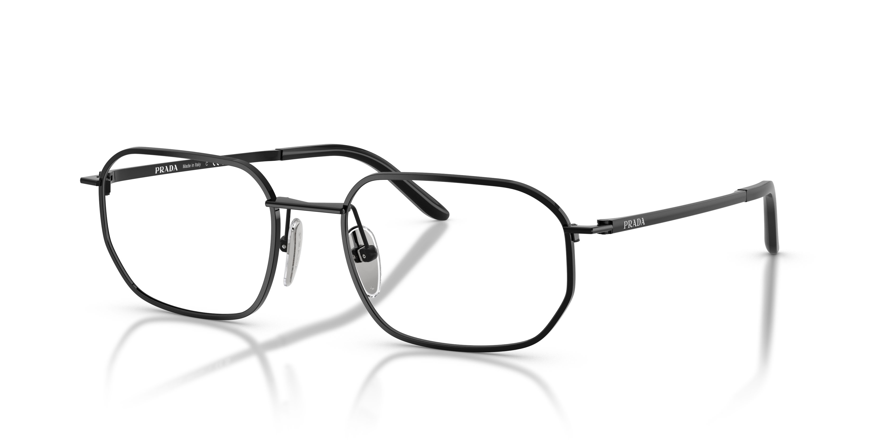 Eyeglasses Prada PR D51V (1AB1O1) color nero shape irregular lenses lente demo