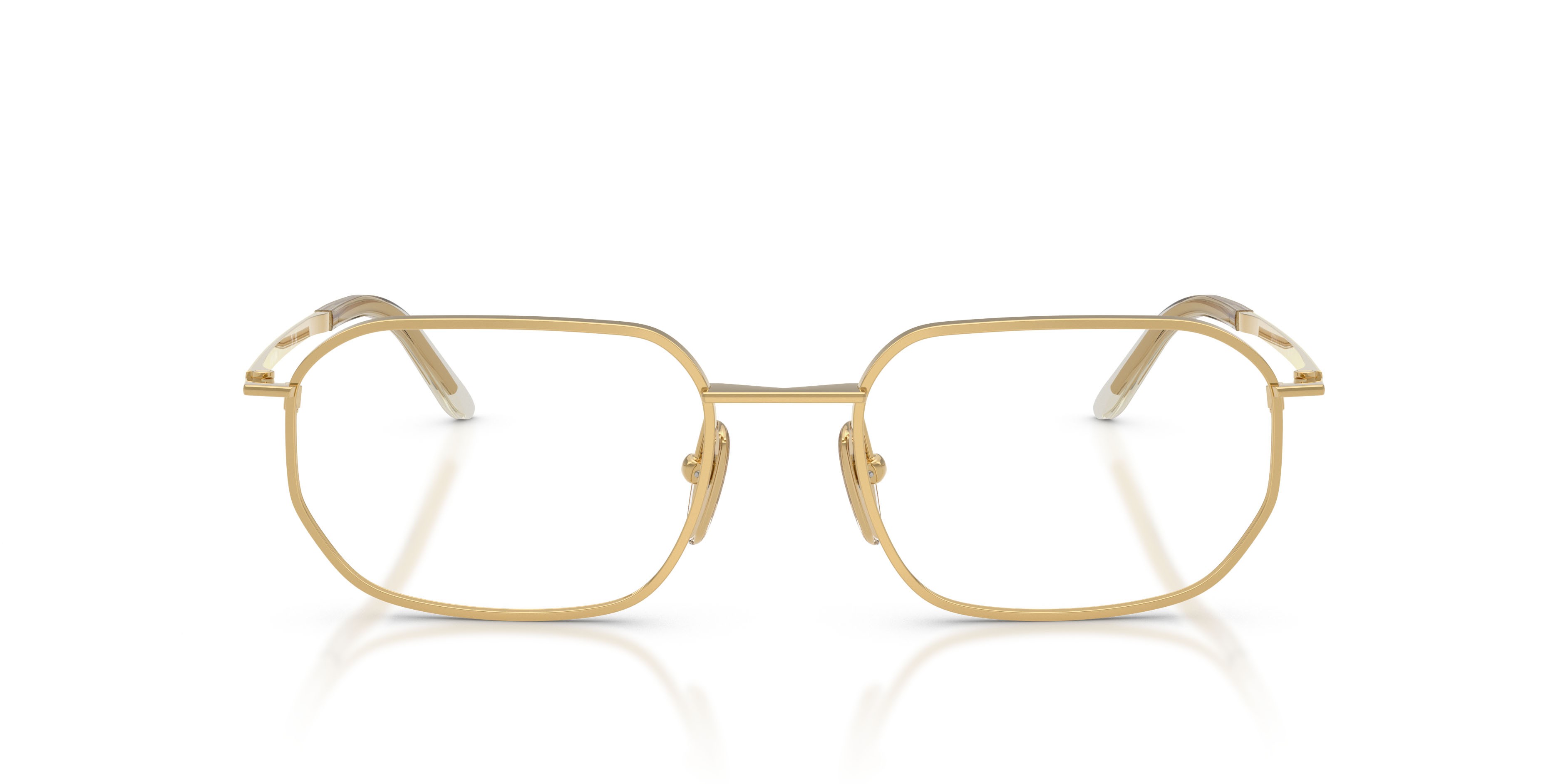 Eyeglasses Prada PR D51V (5AK1O1) color oro shape irregular lenses lente demo