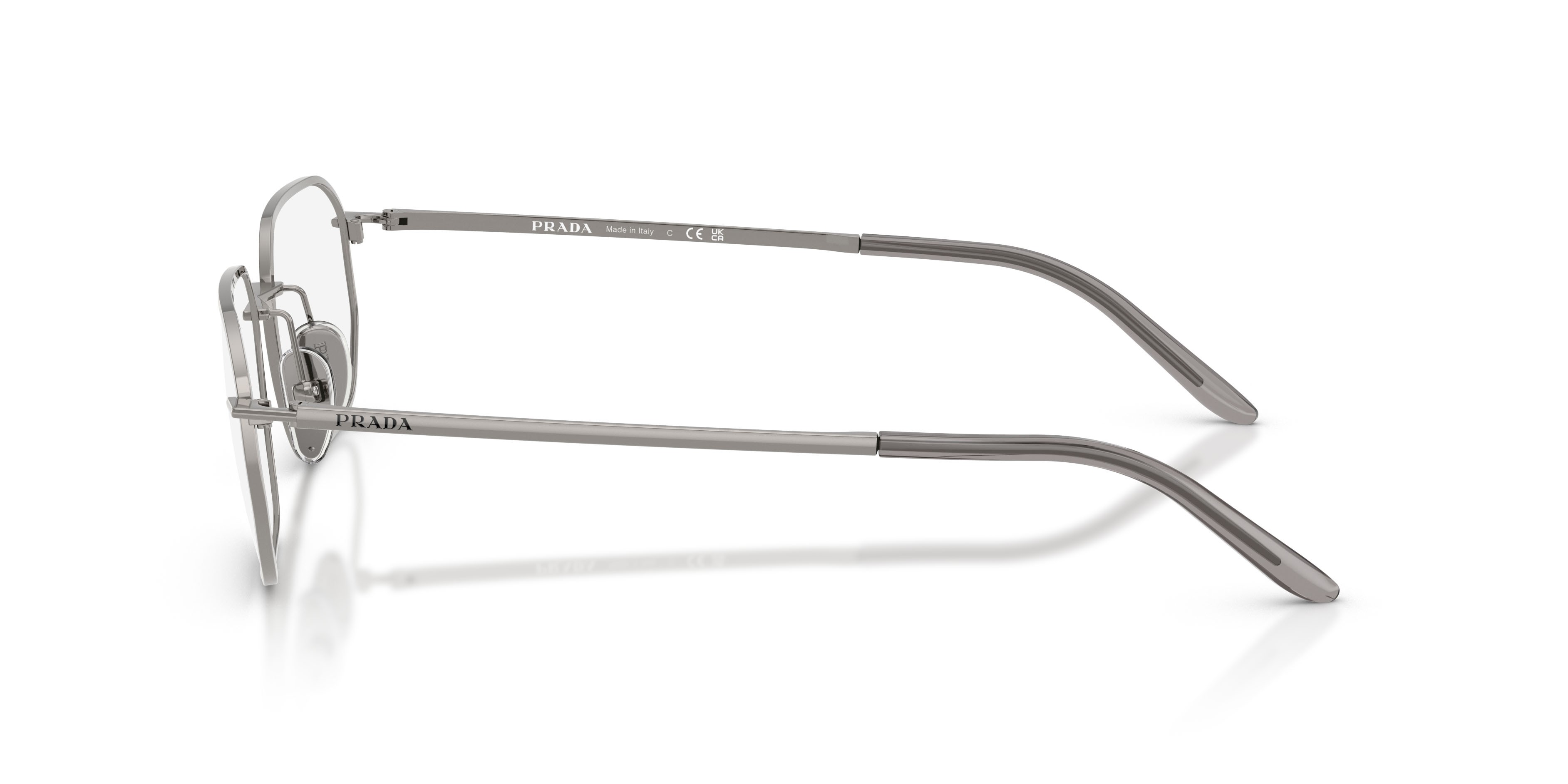 Eyeglasses Prada PR D51V (5AV1O1) color gunmetal shape irregular lenses lente demo