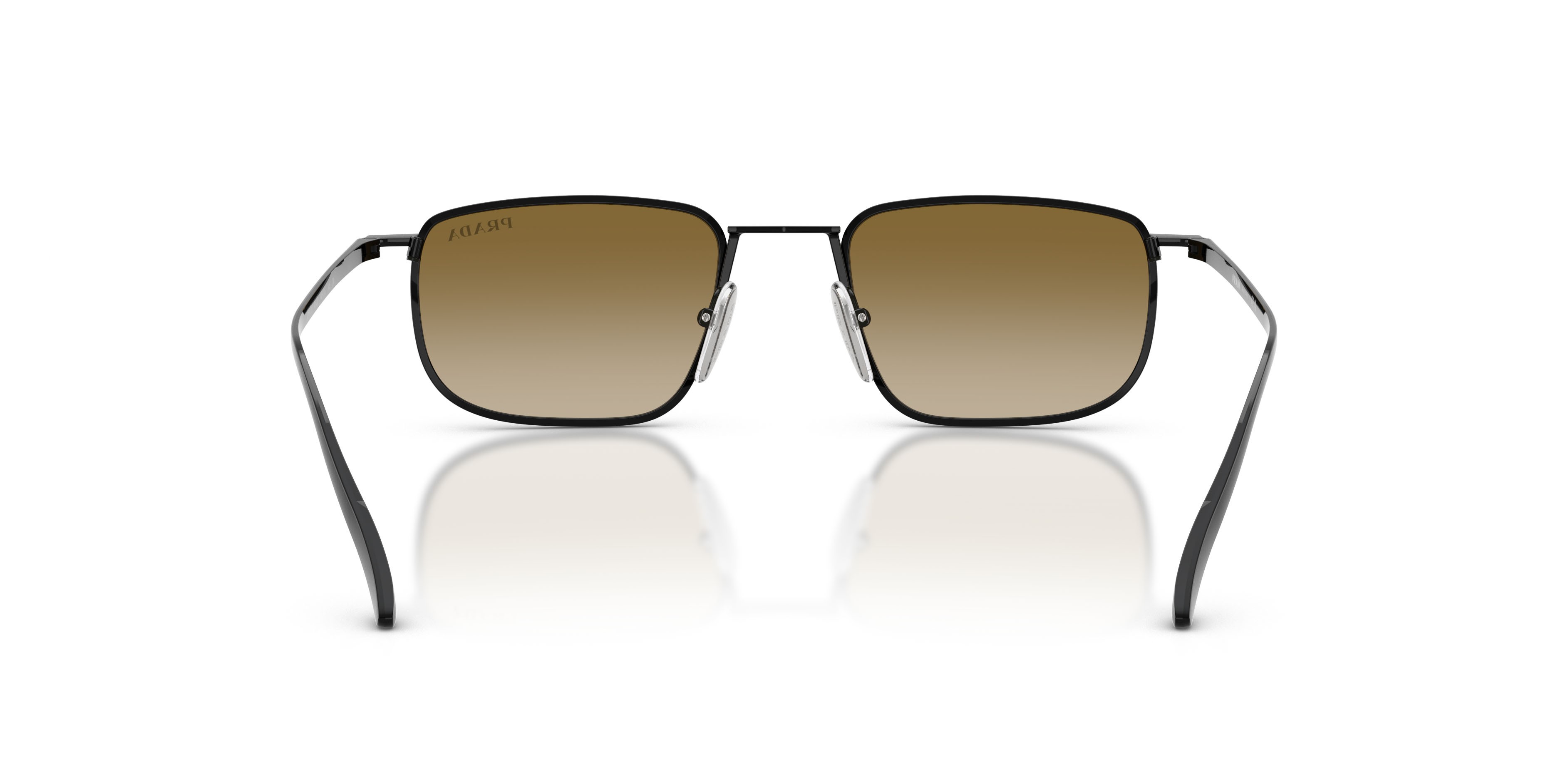 Occhiali da sole Prada PR D52S (1AB20U) colore nero forma quadrato lenti marrone sfumato