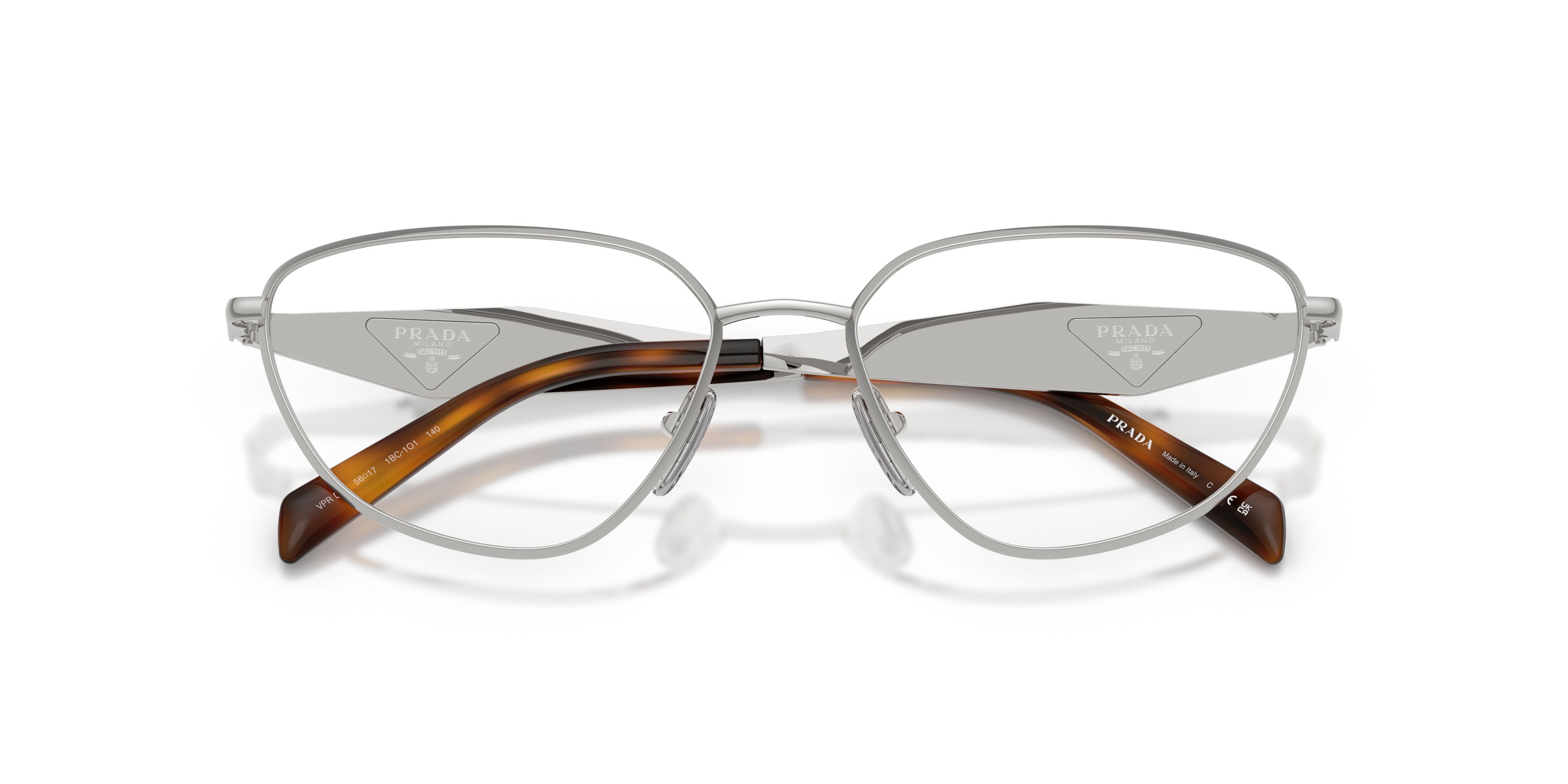 Eyeglasses Prada PR D52V (1BC1O1) color argento shape irregular lenses lente demo