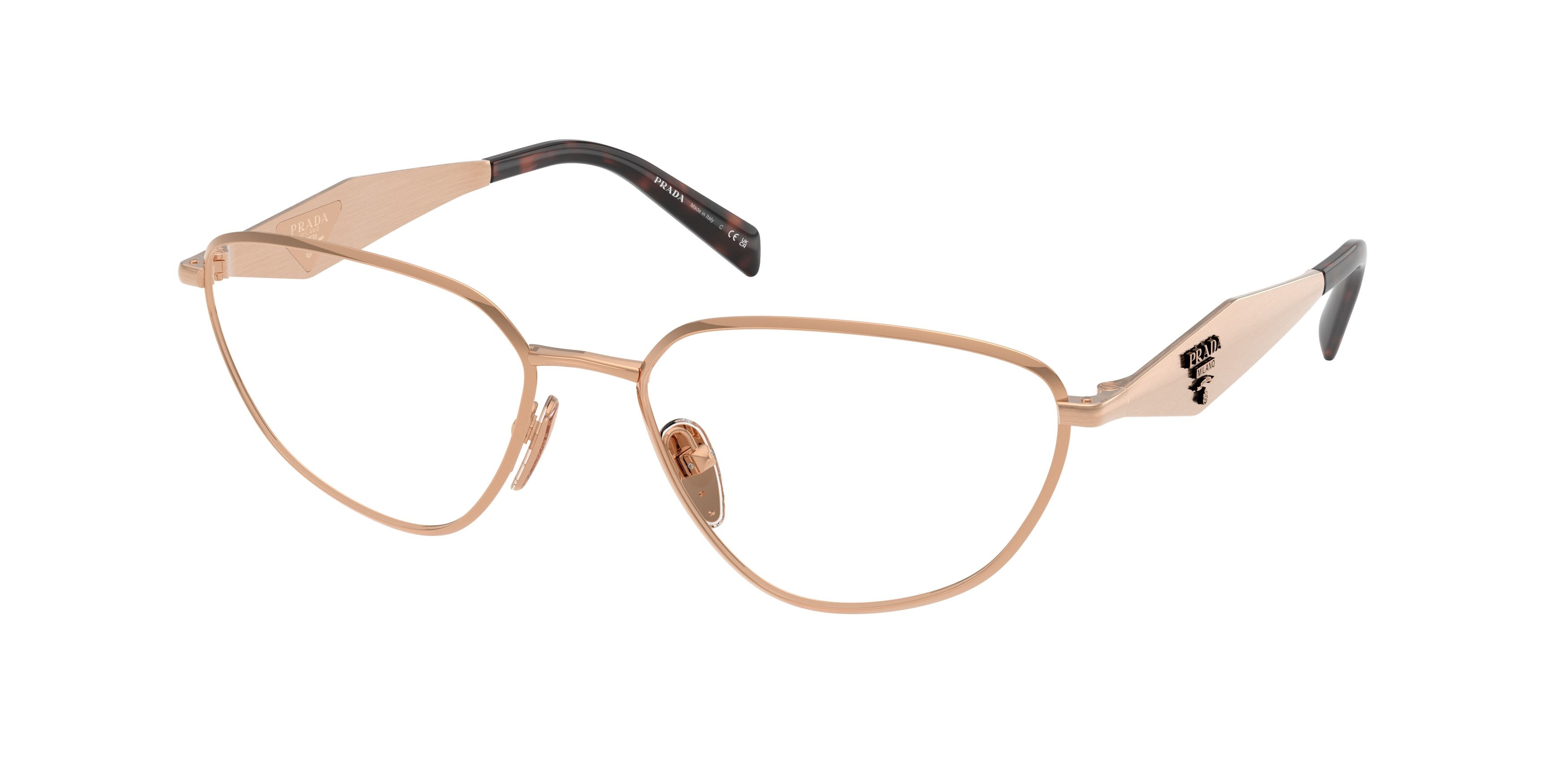 Eyeglasses Prada PR D52V (22L1O1) color oro rose shape irregular lenses lente demo