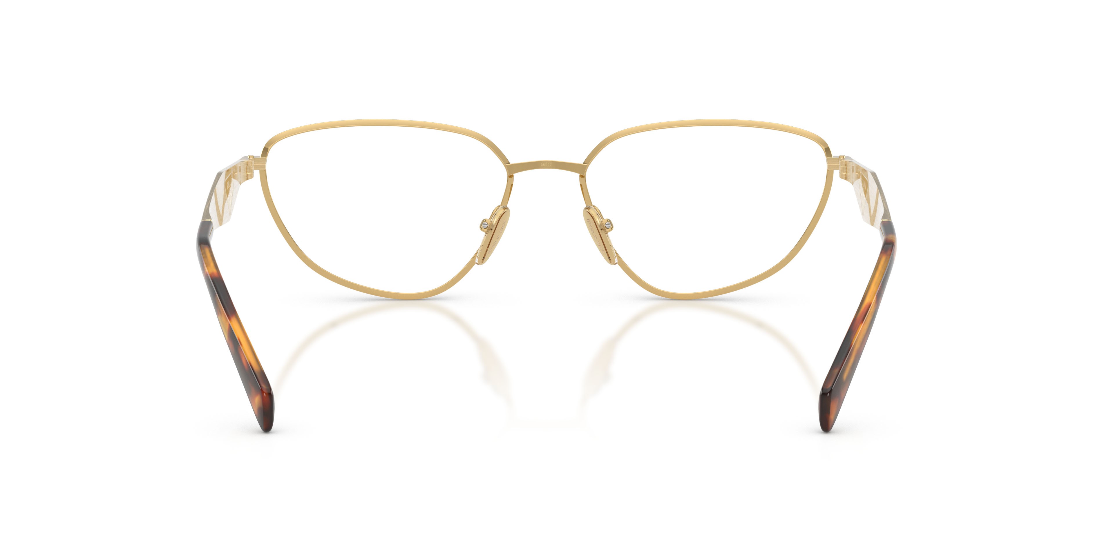 Eyeglasses Prada PR D52V (24J1O1) color oro shape irregular lenses lente demo