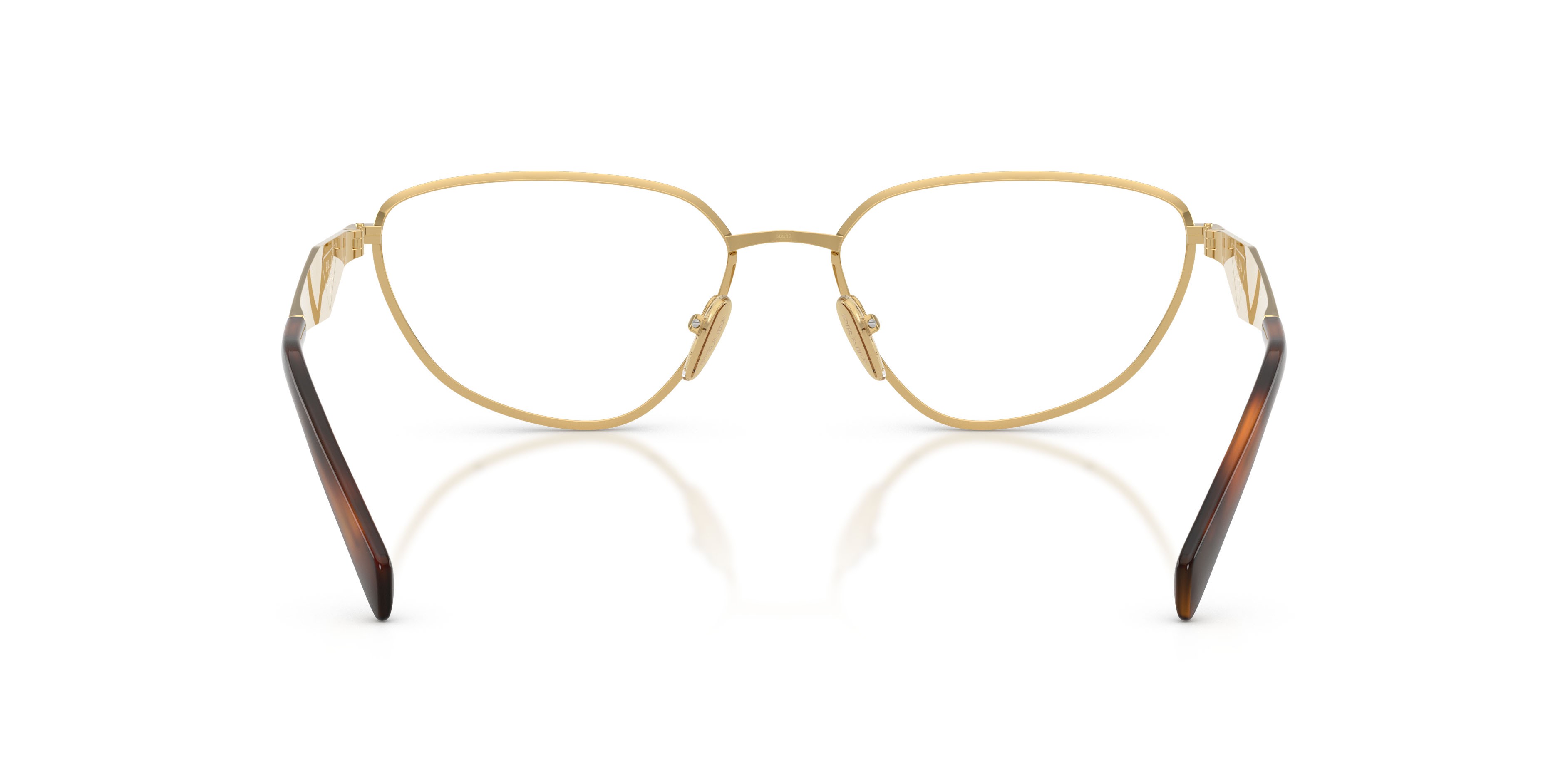 Eyeglasses Prada PR D52V (5AK1O1) color oro shape irregular lenses lente demo