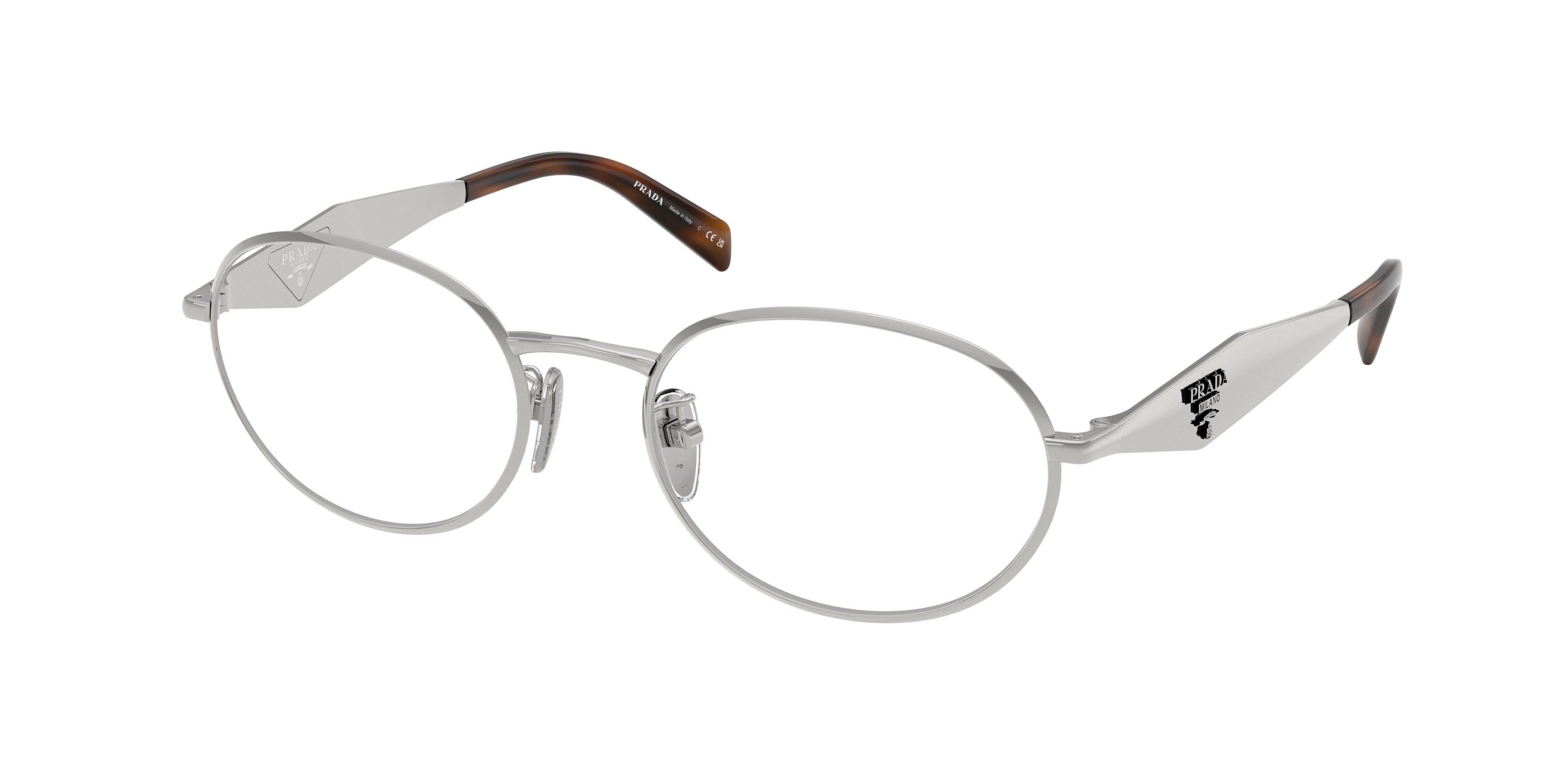 Eyeglasses Prada PR D53VD (1BC1O1) color argento shape oval lenses lente demo