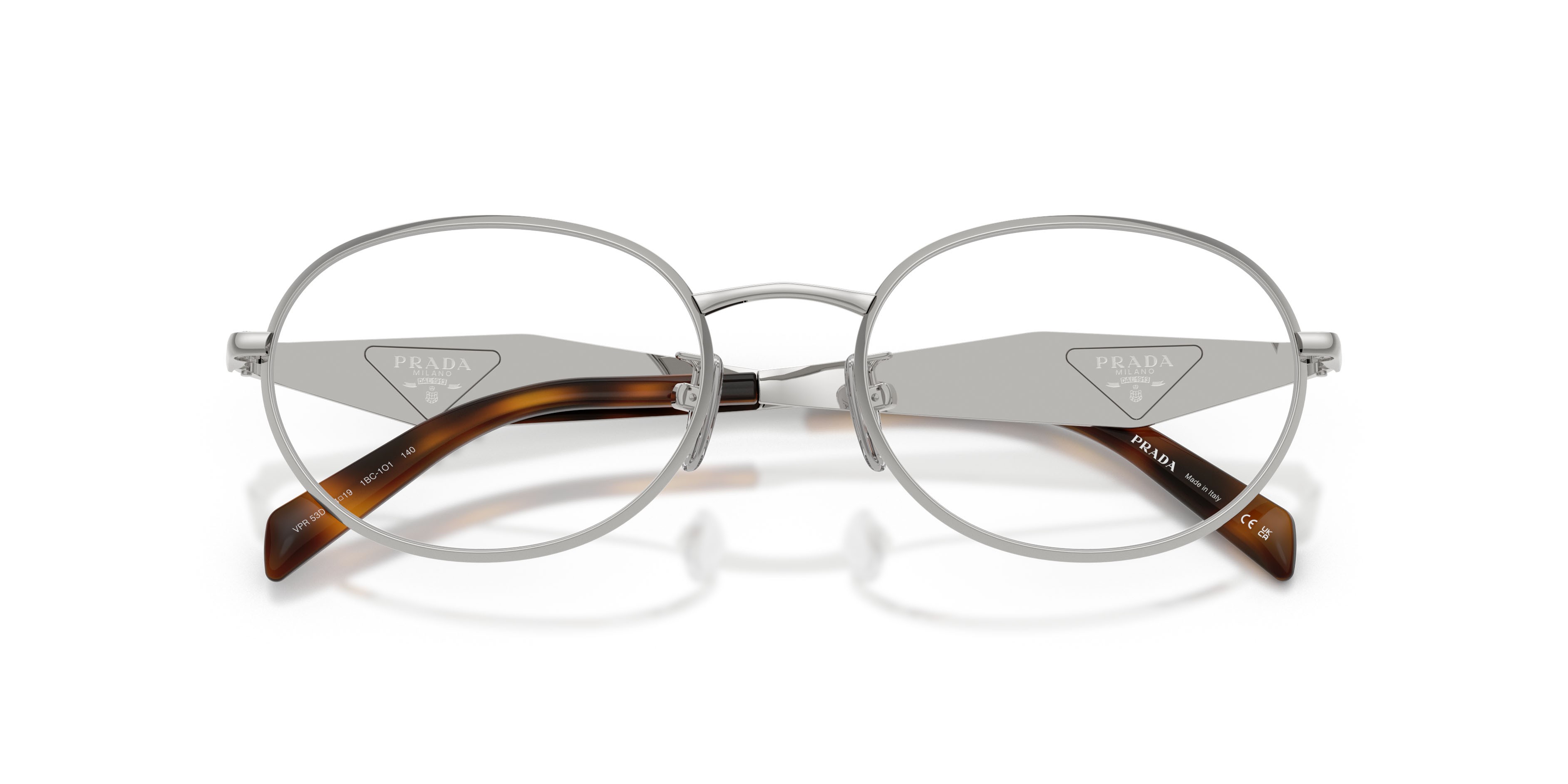 Eyeglasses Prada PR D53VD (1BC1O1) color argento shape oval lenses lente demo