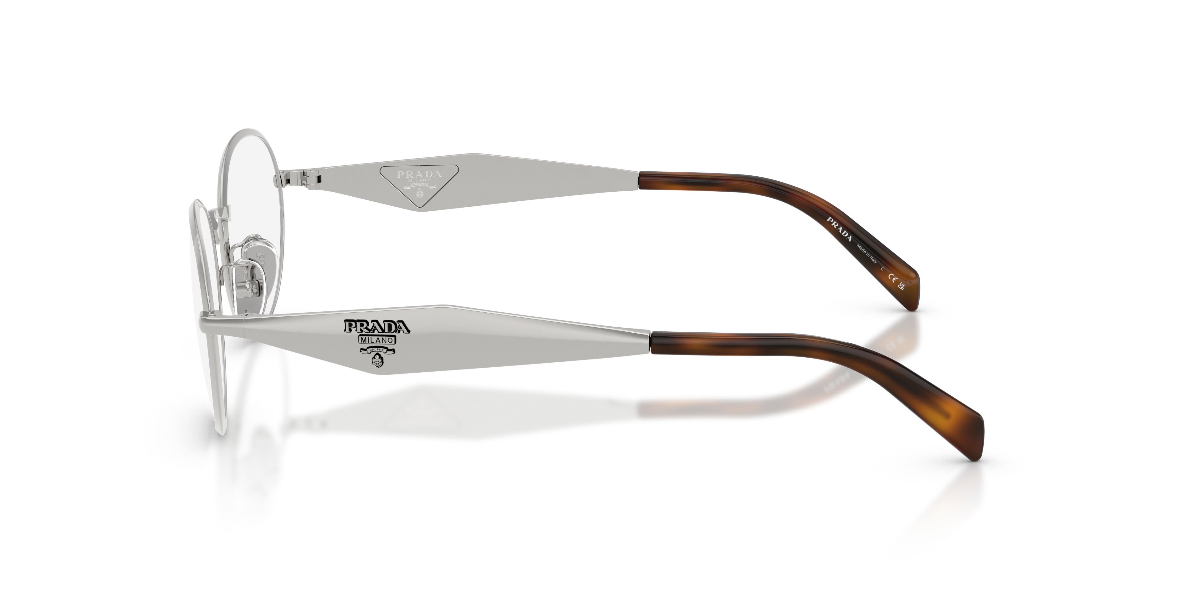 Eyeglasses Prada PR D53VD (1BC1O1) color argento shape oval lenses lente demo