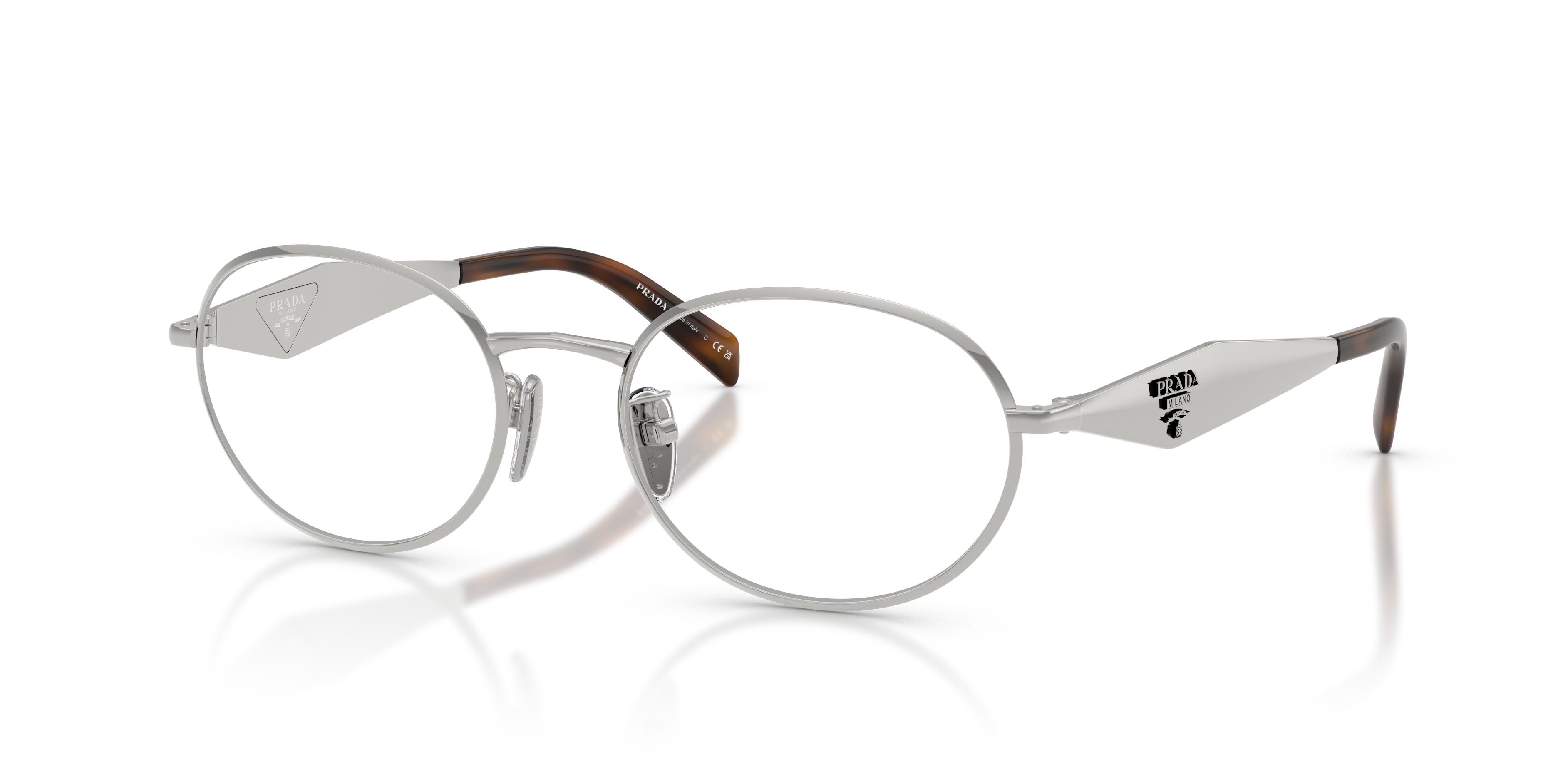 Eyeglasses Prada PR D53VD (1BC1O1) color argento shape oval lenses lente demo