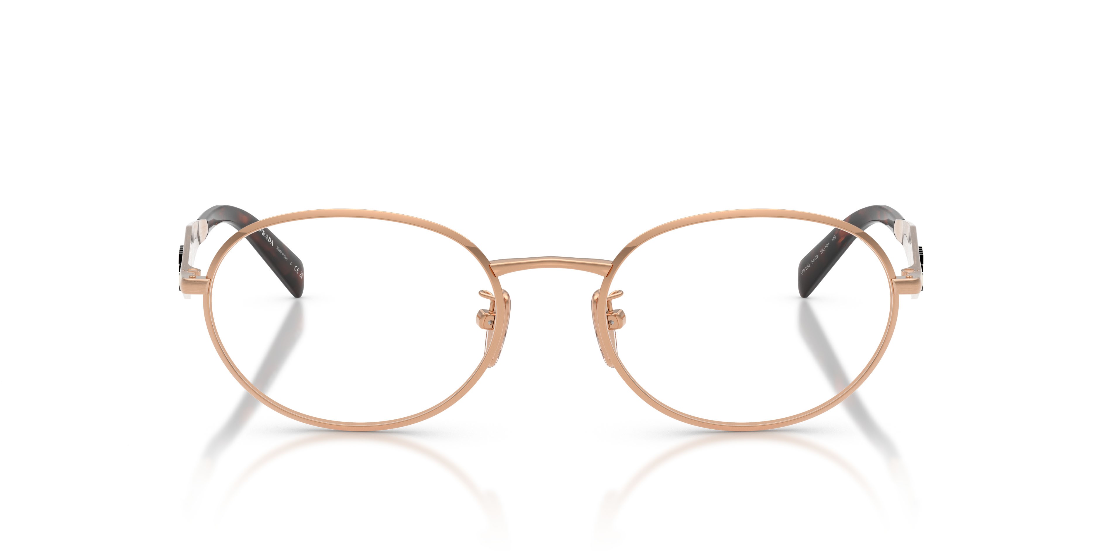 Eyeglasses Prada PR D53VD (22L1O1) color oro rose shape oval lenses lente demo