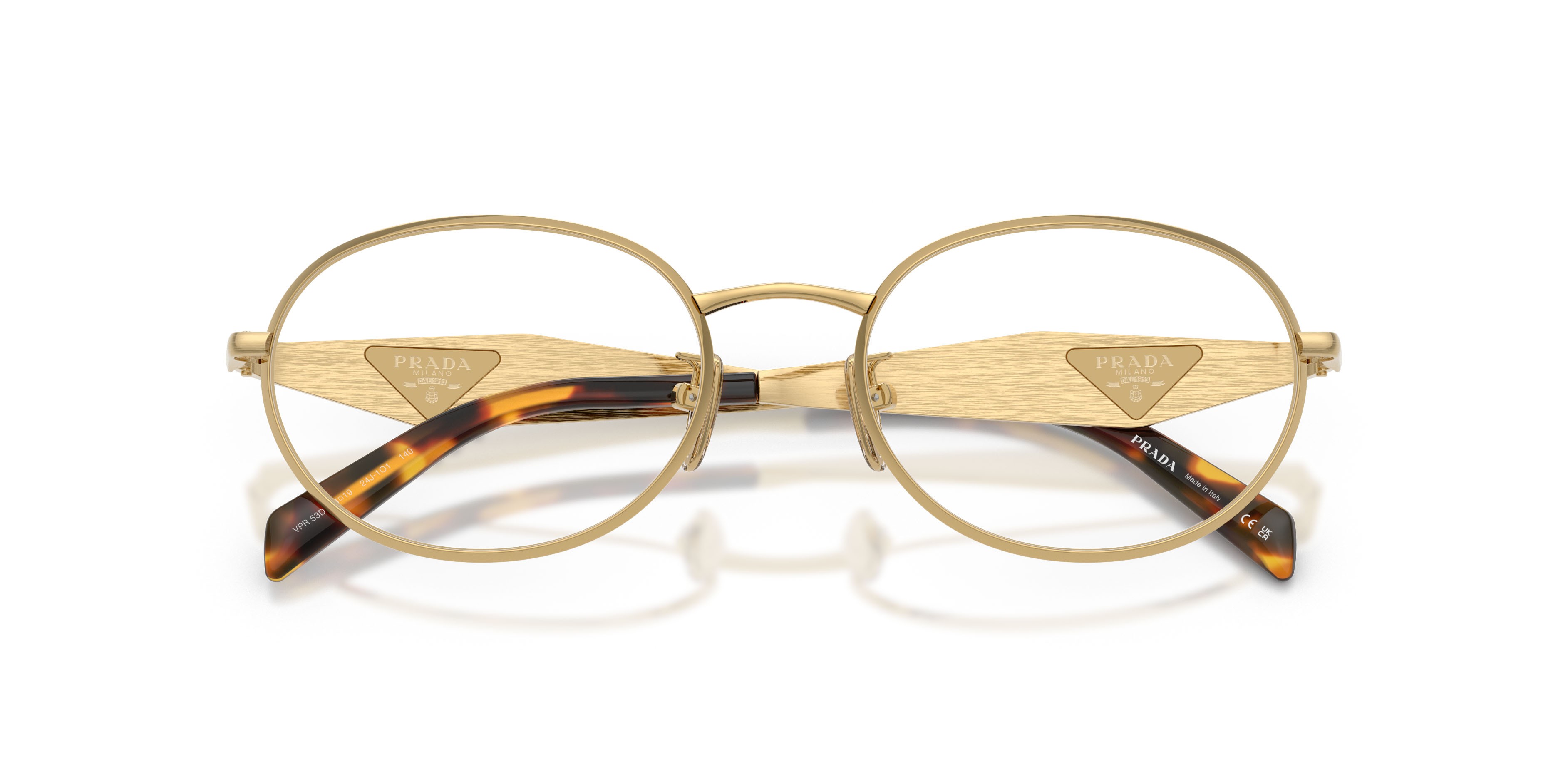 Eyeglasses Prada PR D53VD (24J1O1) color oro shape oval lenses lente demo