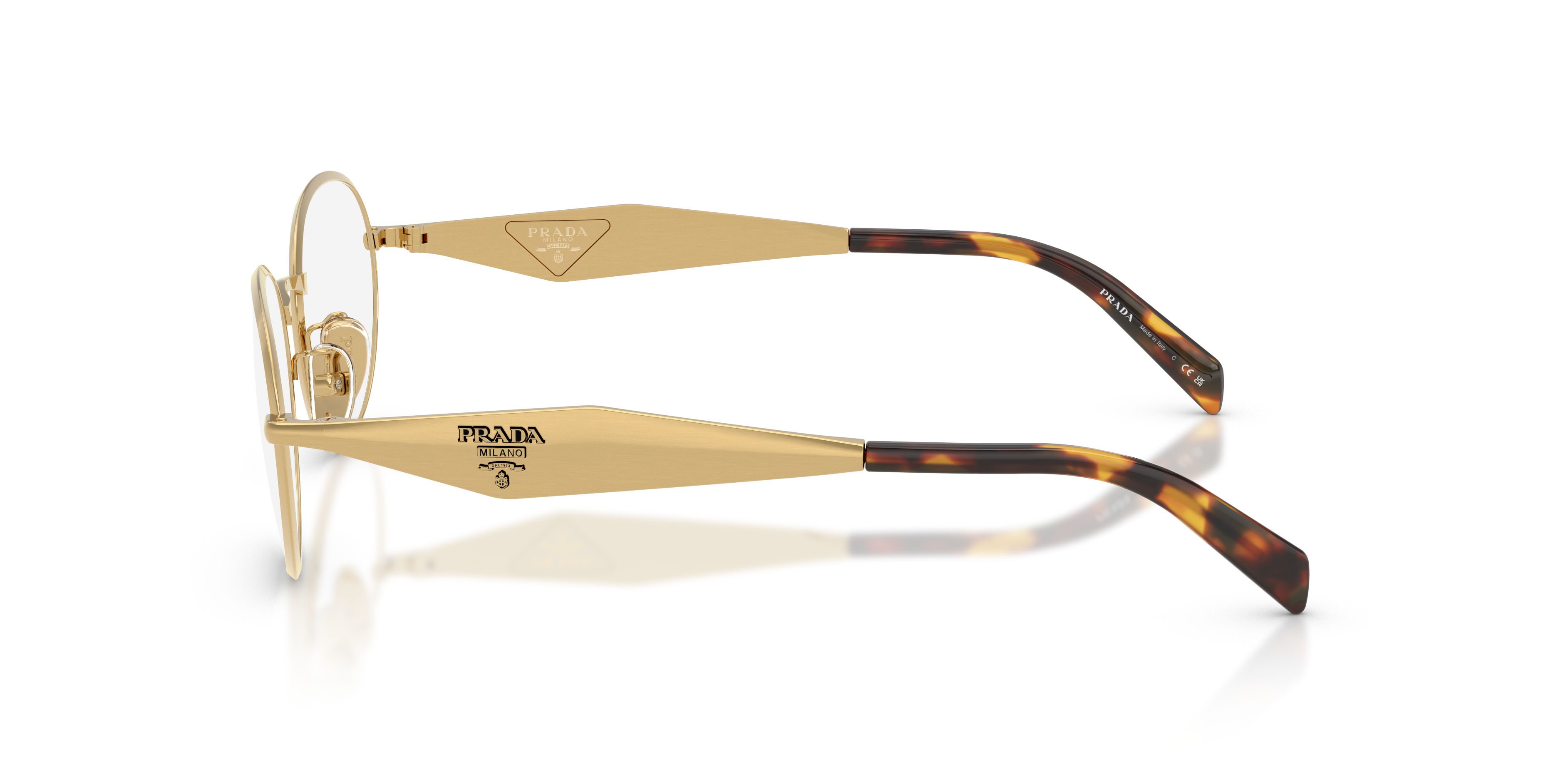 Eyeglasses Prada PR D53VD (24J1O1) color oro shape oval lenses lente demo