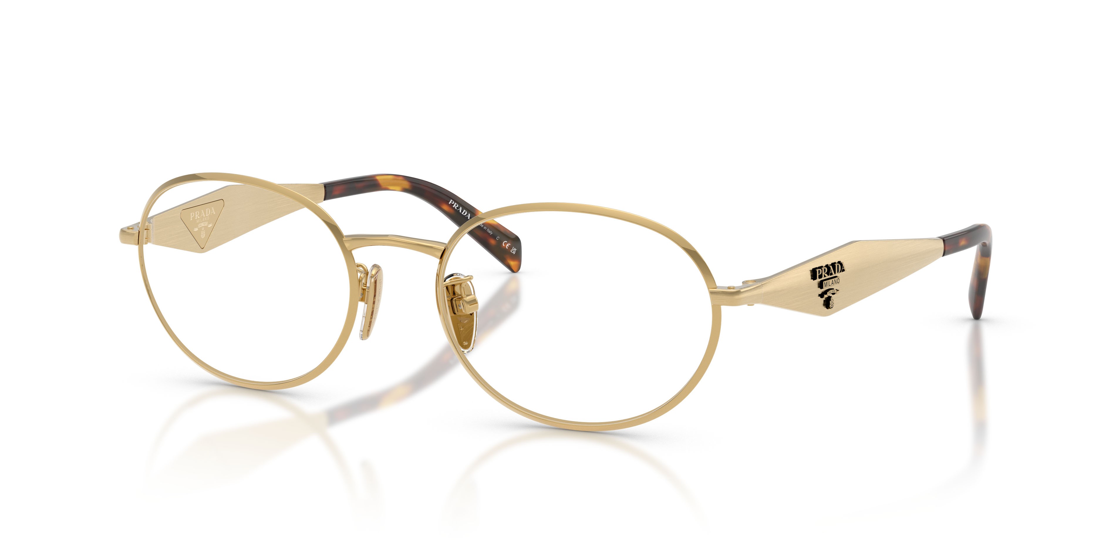 Eyeglasses Prada PR D53VD (24J1O1) color oro shape oval lenses lente demo