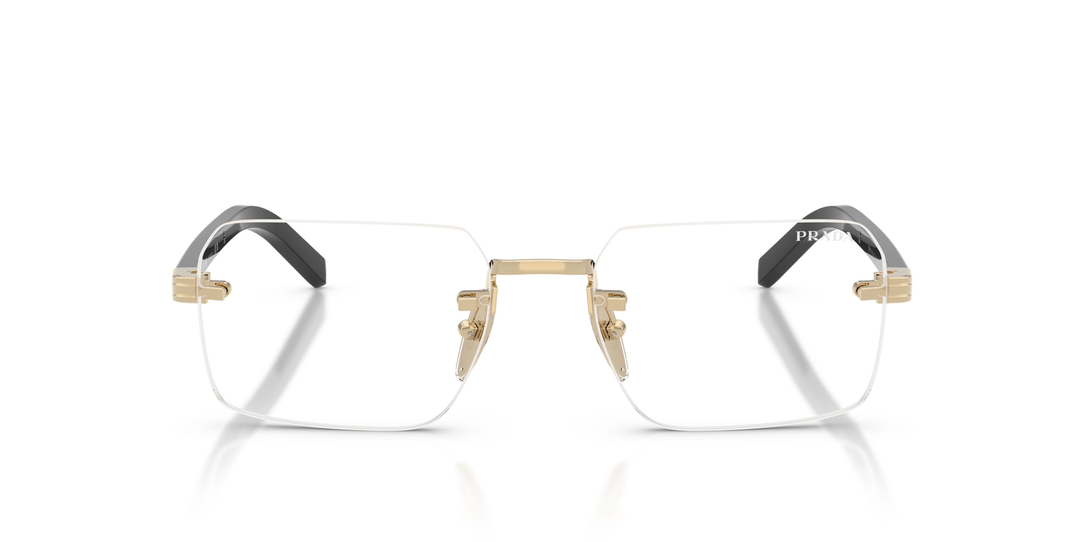 Occhiali da sole Prada PR D55S (ZVN10W) colore oro pallido forma rettangolare lenti filtro per luce blu-viola