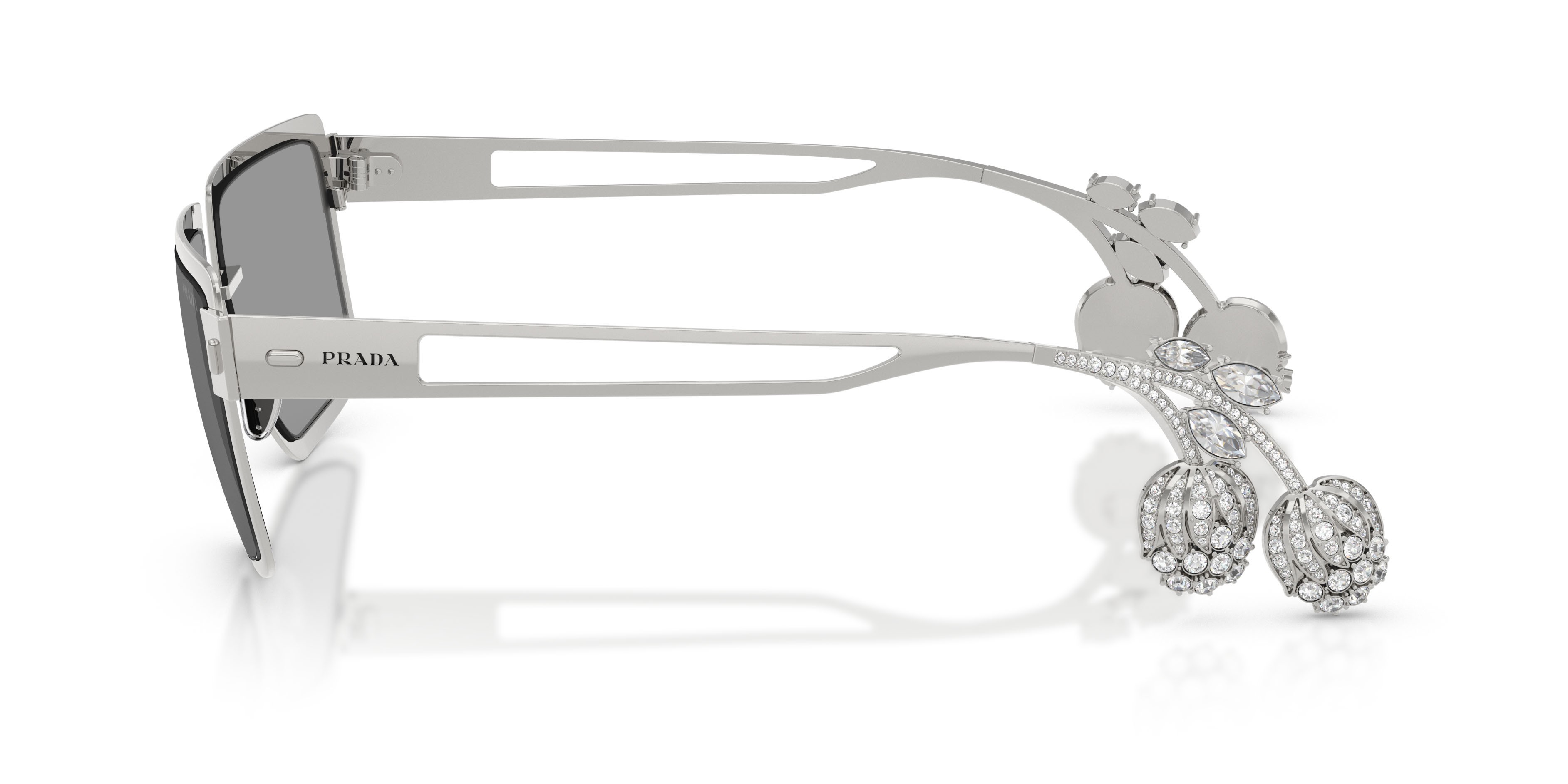 Sunglasses Prada PR D56S (1BC50Q) color argento shape square lenses grigio