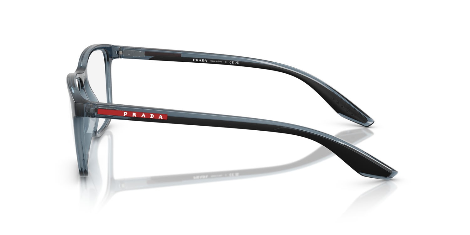 Occhiali da vista Prada Linea Rossa PS 01QV (CZH1O1) colore azzurro trasparente forma quadrato lenti lente demo